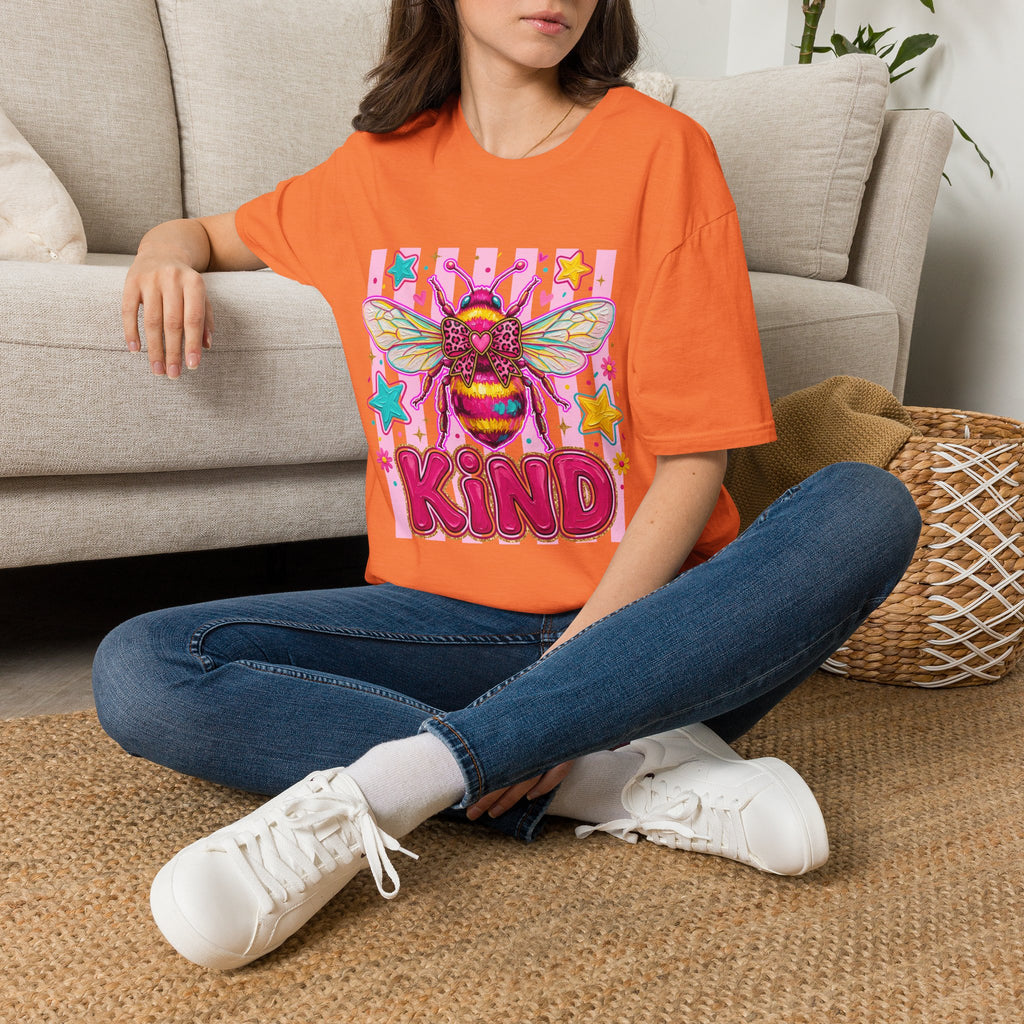 Kind Bee T-Shirt — Colorful Cute Bee Graphic Tee for Women & Teens