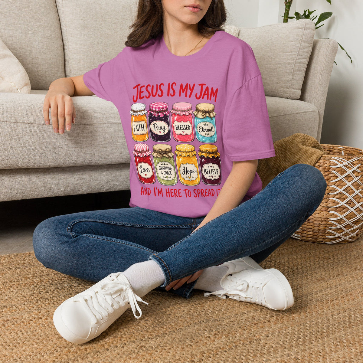 Jesus Is My Jam T-Shirt — Faith & Blessed Jam Jar Graphic Christian Tee