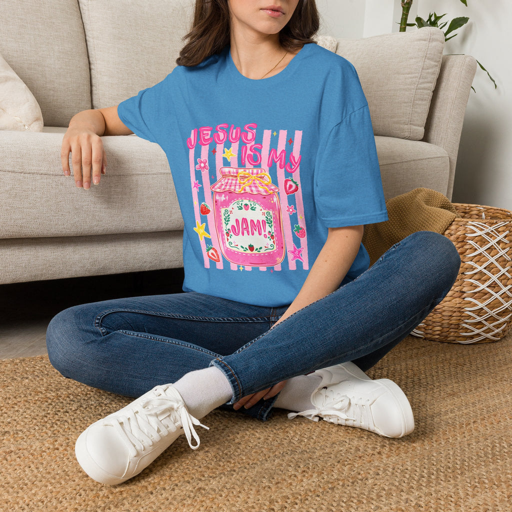 Jesus Is My Jam T‑Shirt — Cute Pink Faith Graphic Tee
