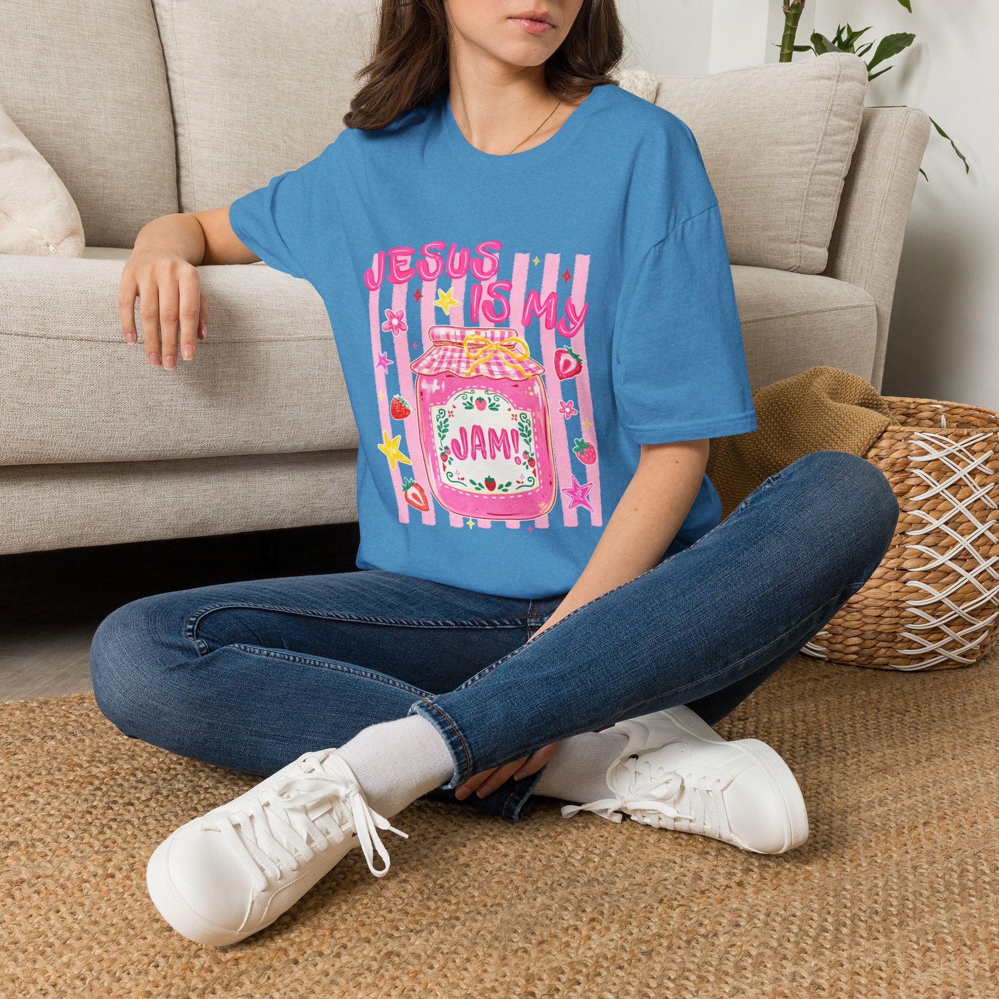 Jesus Is My Jam T‑Shirt — Cute Pink Faith Graphic Tee