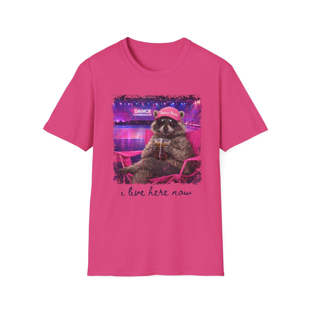Raccoon ‘Dance’ Graphic T-Shirt — Retro Neon Wildlife Tee
