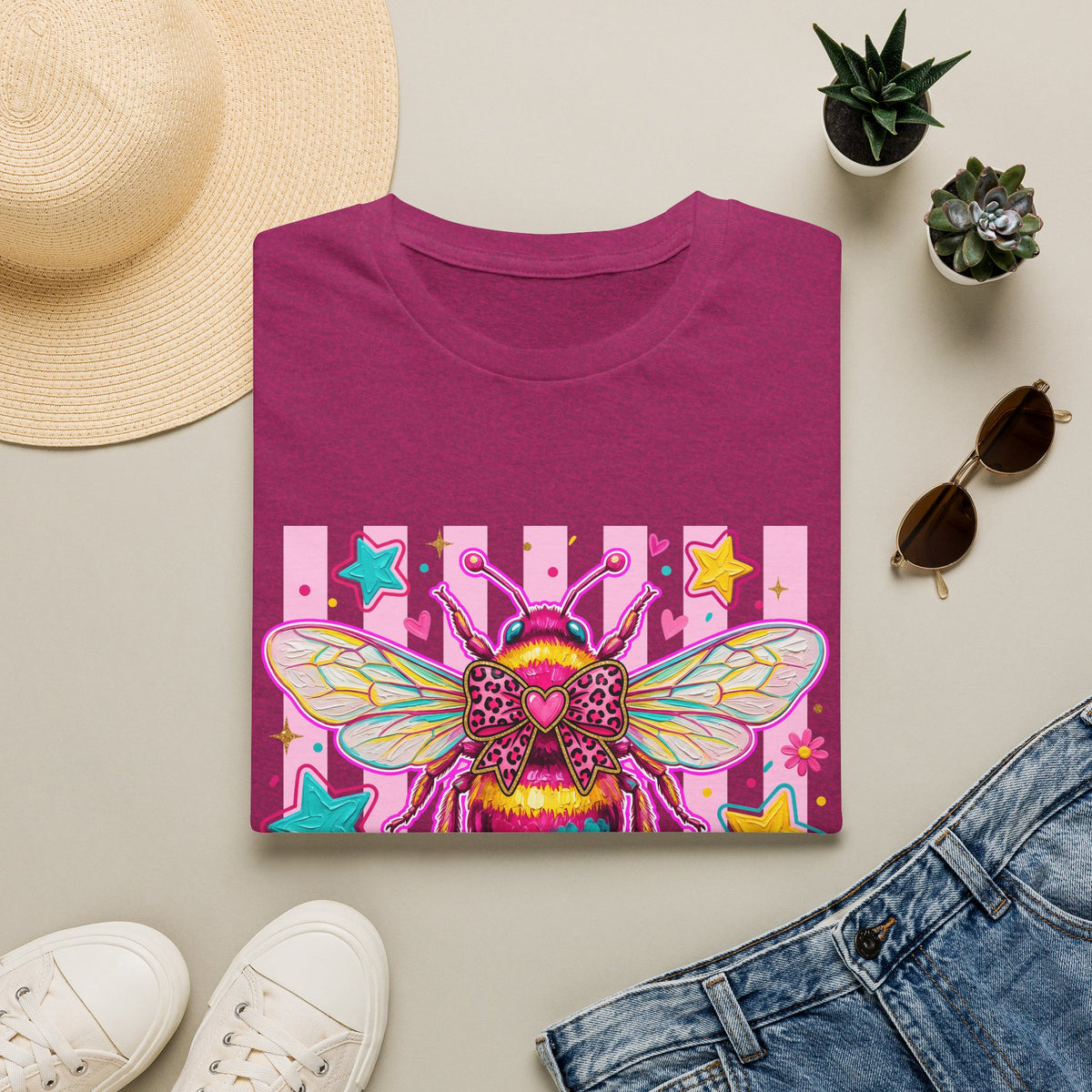 Kind Bee T-Shirt — Colorful Cute Bee Graphic Tee for Women & Teens