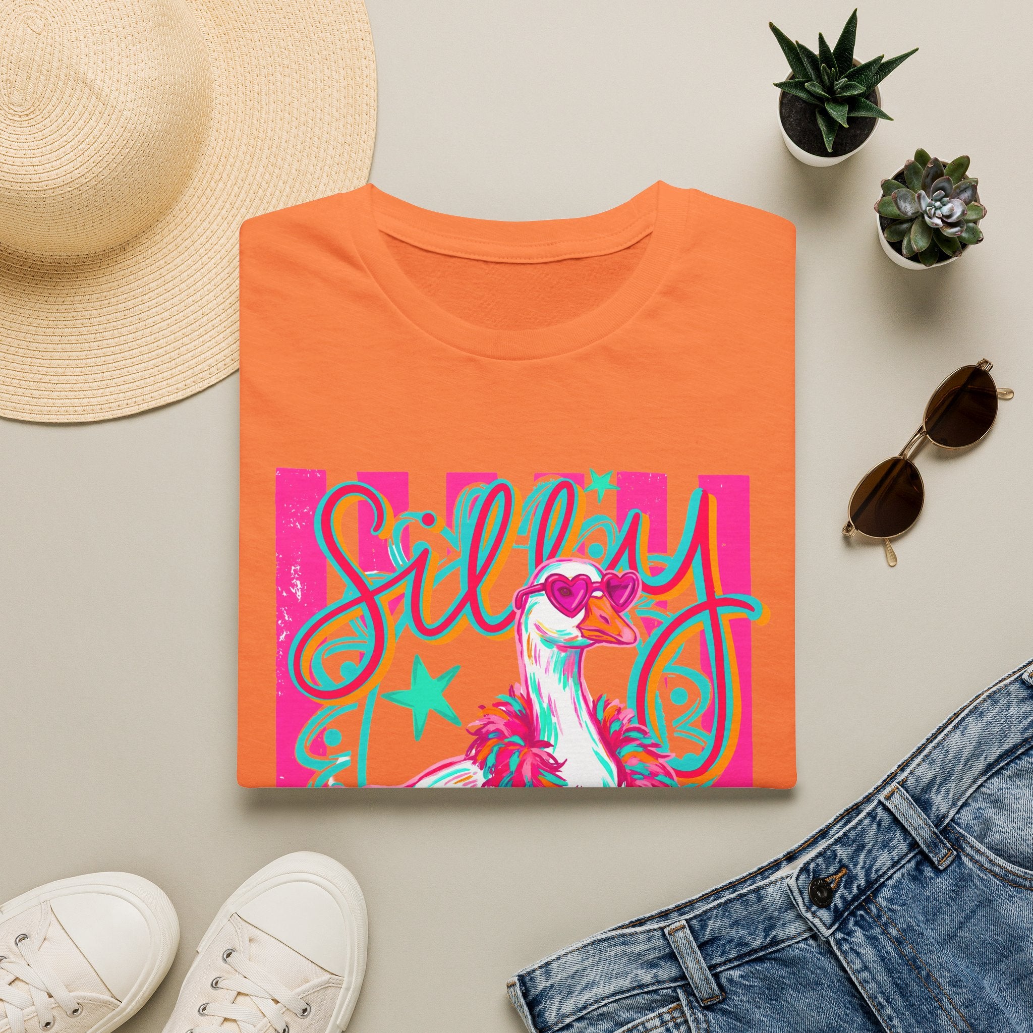 Silly Goose T-Shirt – Playful Retro Pink Graphic Tee