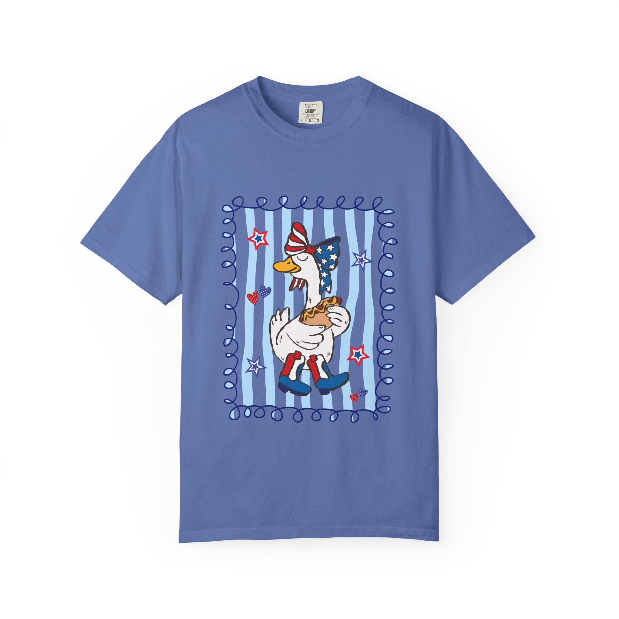 Patriotic Goose Graphic T-Shirt — "Proud Mama" Americana Tee