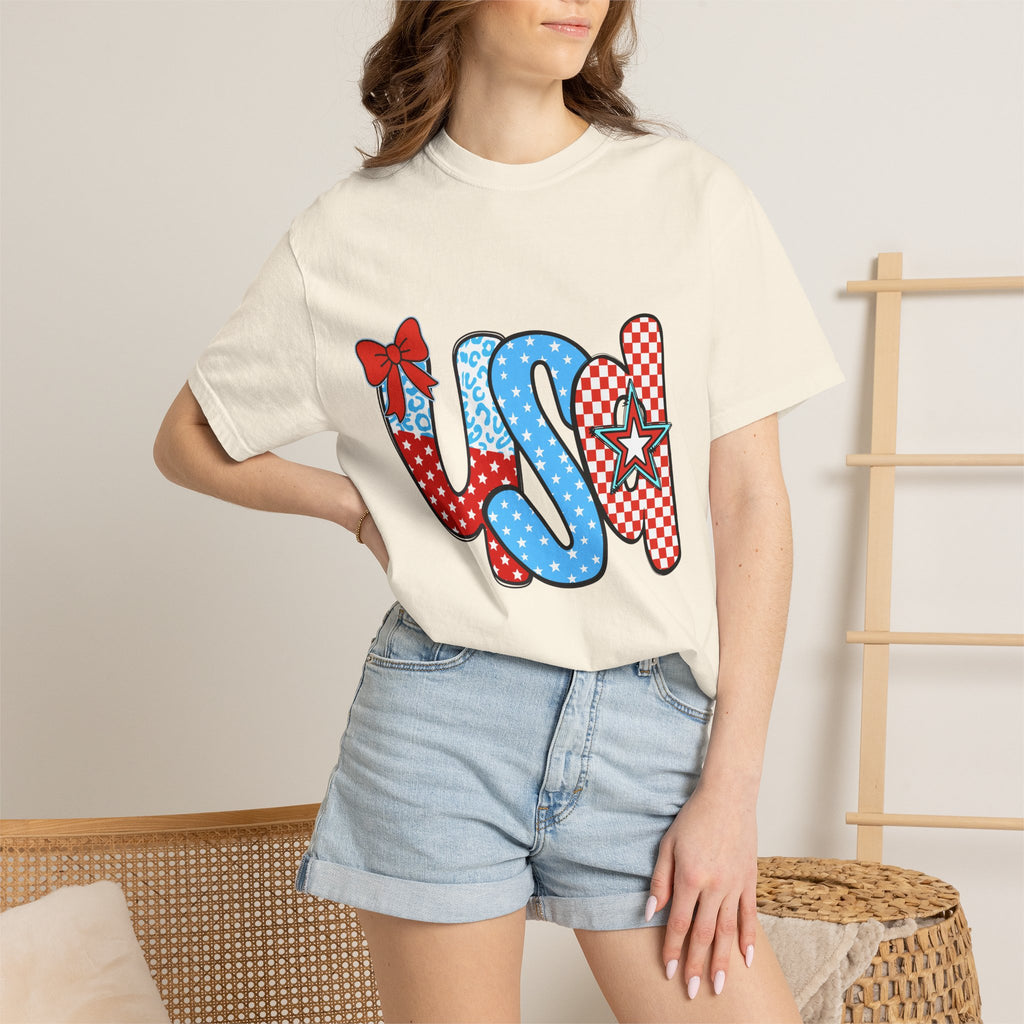 USA Patriotic T-Shirt — Red White & Blue Stars and Stripes Graphic