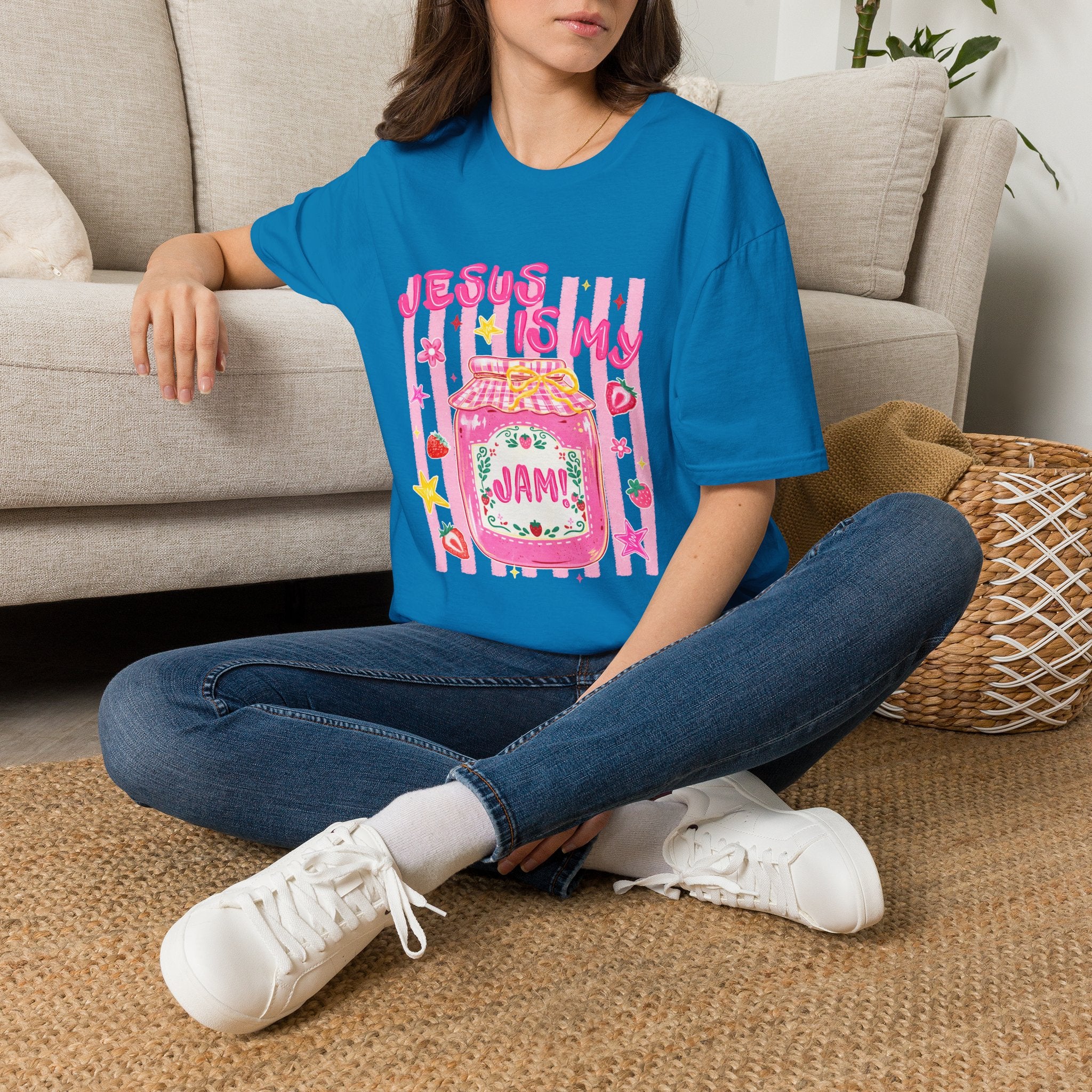Jesus Is My Jam T‑Shirt — Cute Pink Faith Graphic Tee