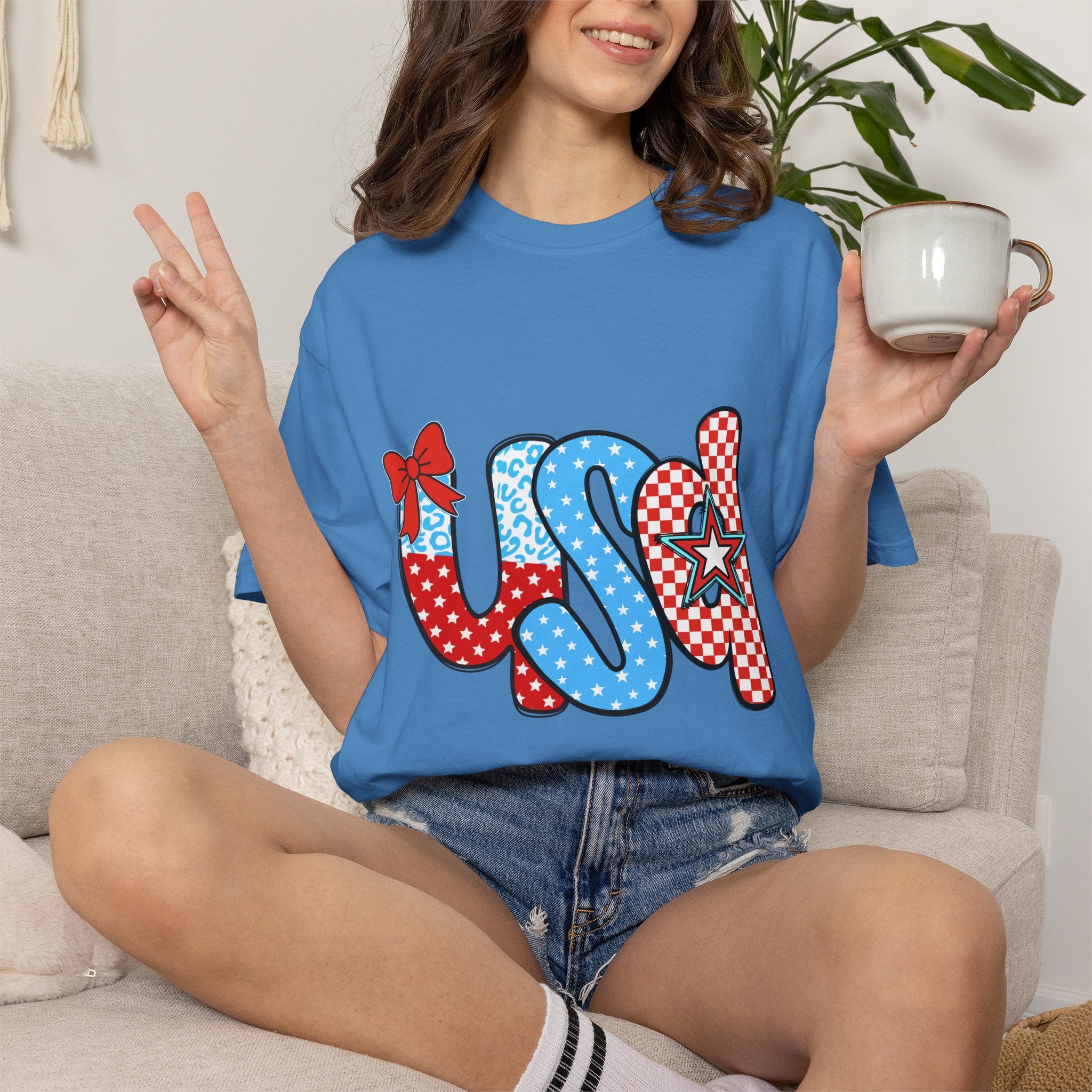 USA Patriotic T-Shirt — Red White & Blue Stars and Stripes Graphic