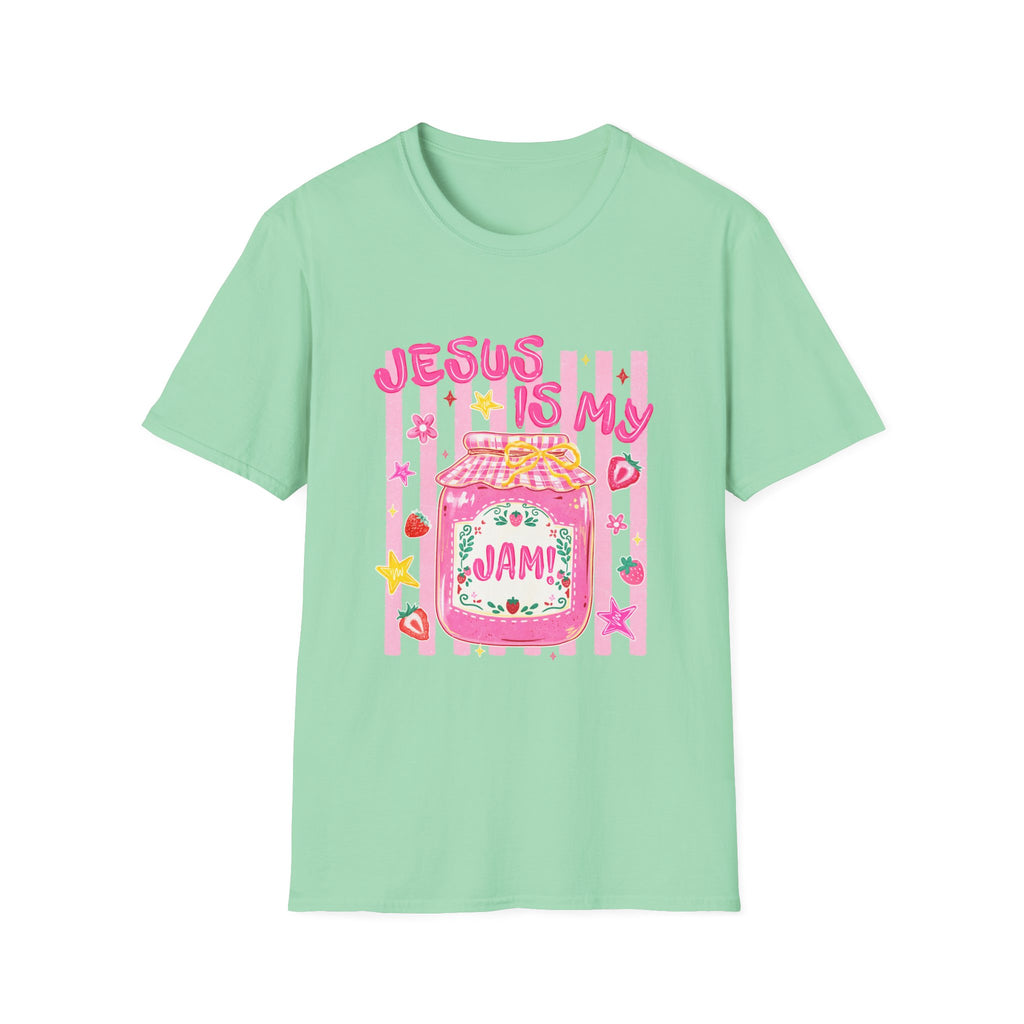 Jesus Is My Jam T‑Shirt — Cute Pink Faith Graphic Tee