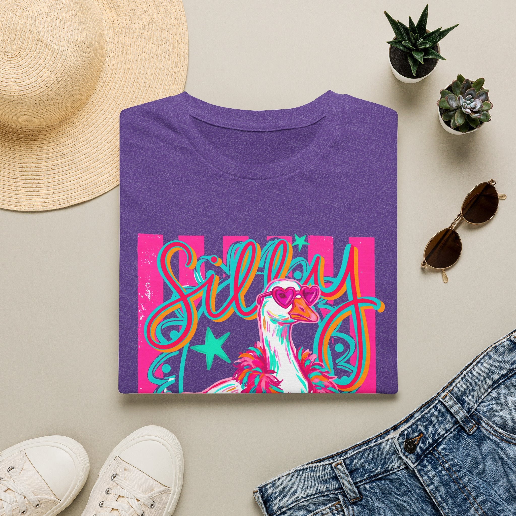 Silly Goose T-Shirt – Playful Retro Pink Graphic Tee