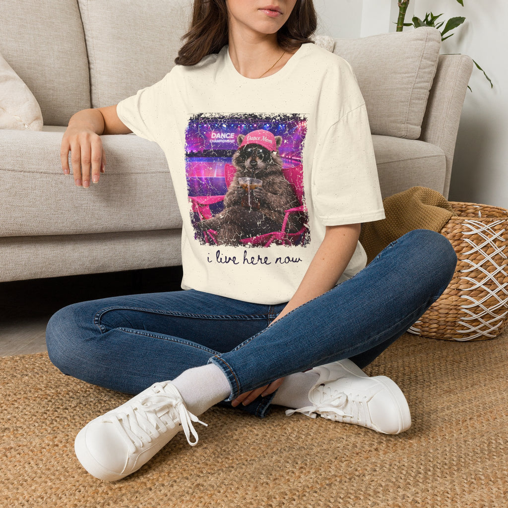 Raccoon ‘Dance’ Graphic T-Shirt — Retro Neon Wildlife Tee