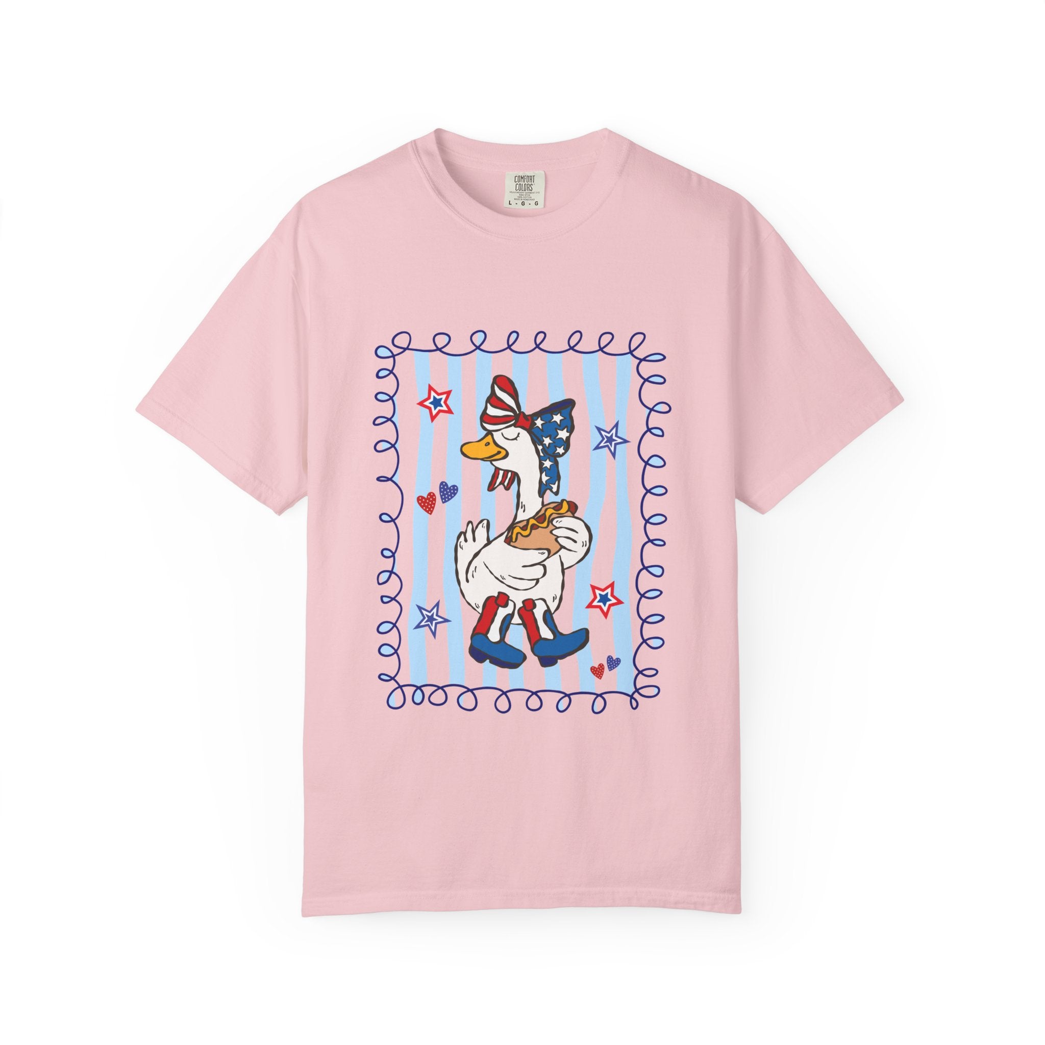 Patriotic Goose Graphic T-Shirt — "Proud Mama" Americana Tee