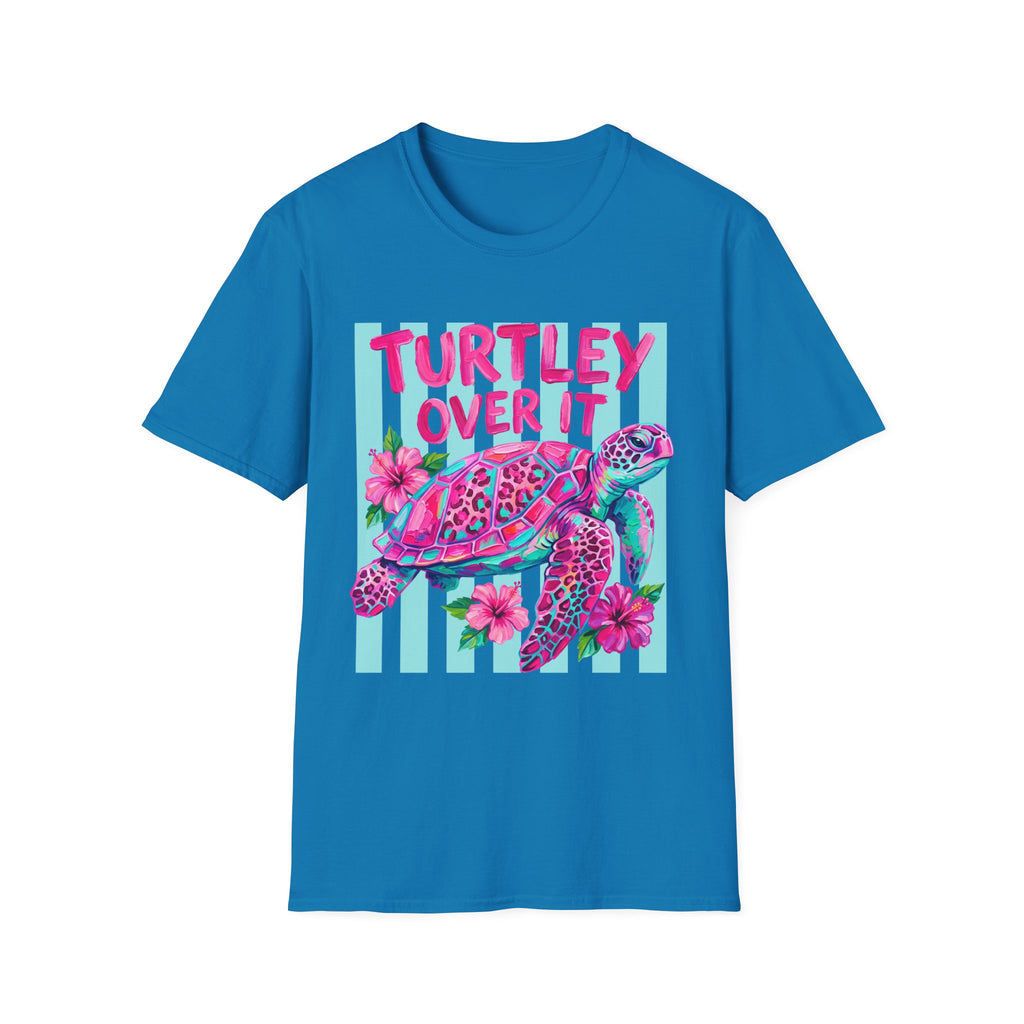 Turtley Over It T-Shirt — Tropical Pink Sea Turtle Graphic Tee