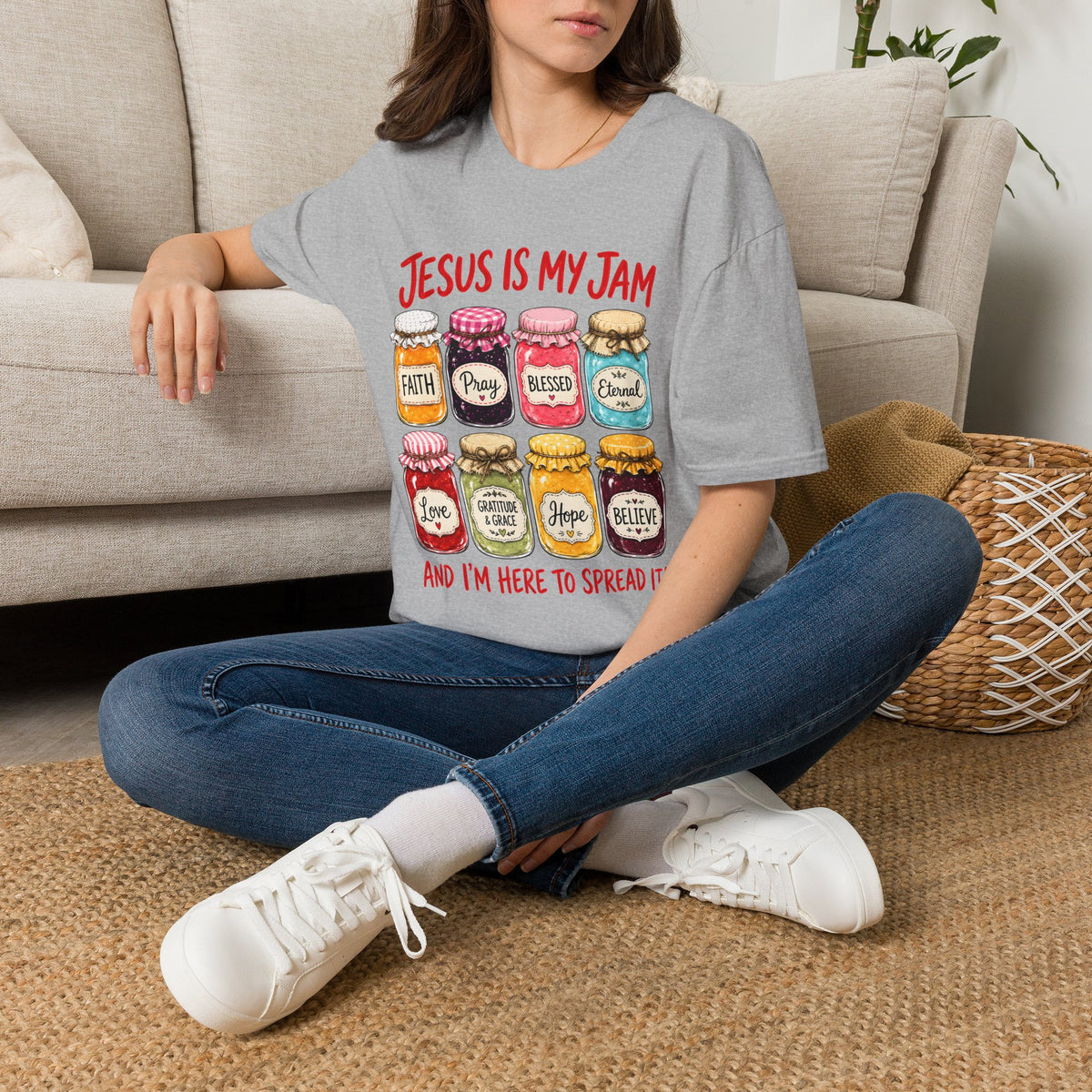 Jesus Is My Jam T-Shirt — Faith & Blessed Jam Jar Graphic Christian Tee
