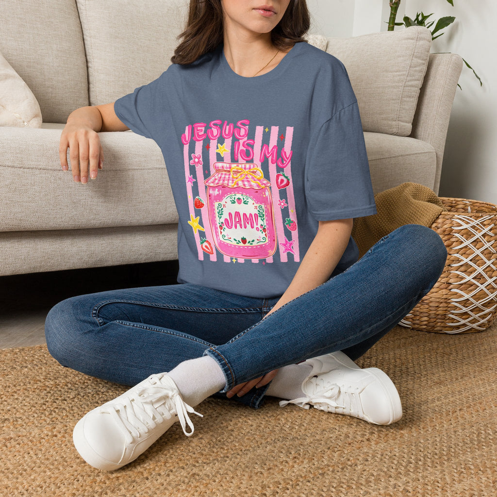 Jesus Is My Jam T‑Shirt — Cute Pink Faith Graphic Tee