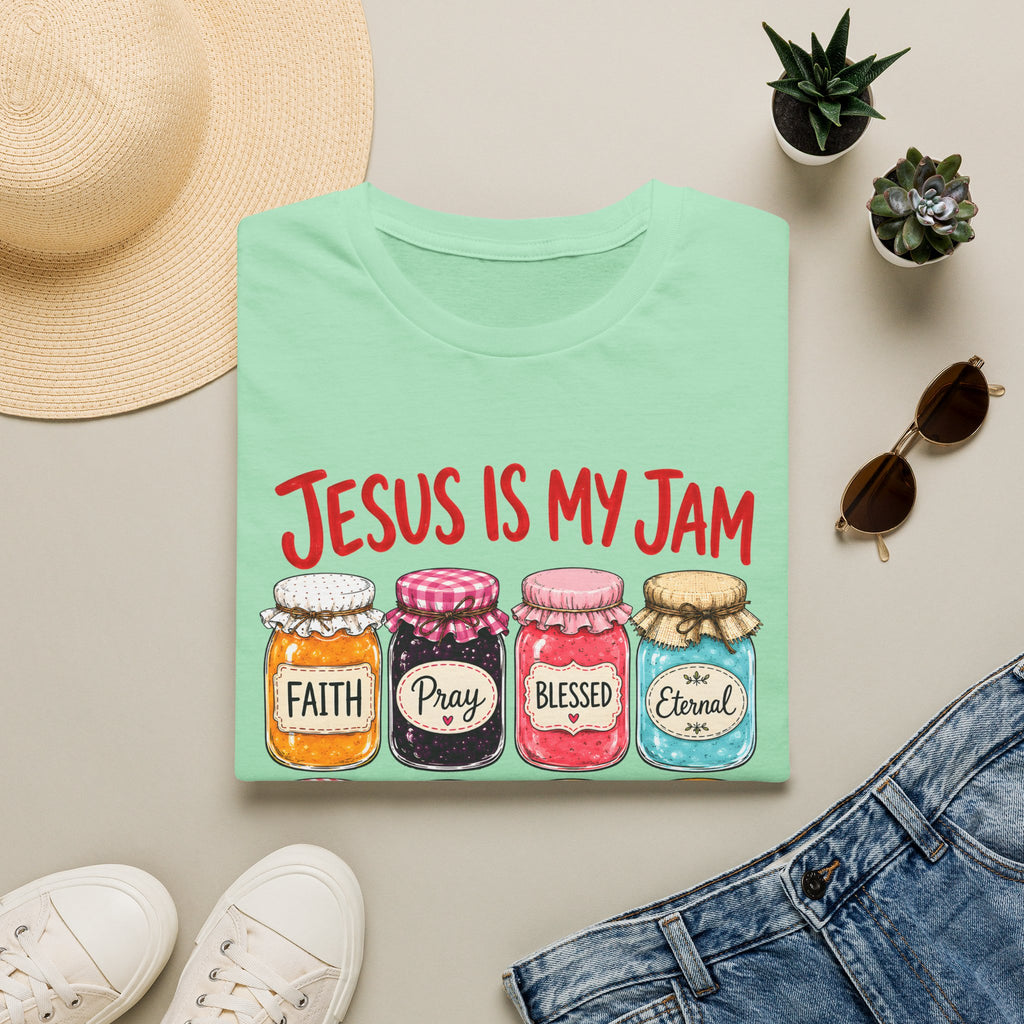 Jesus Is My Jam T-Shirt — Faith & Blessed Jam Jar Graphic Christian Tee
