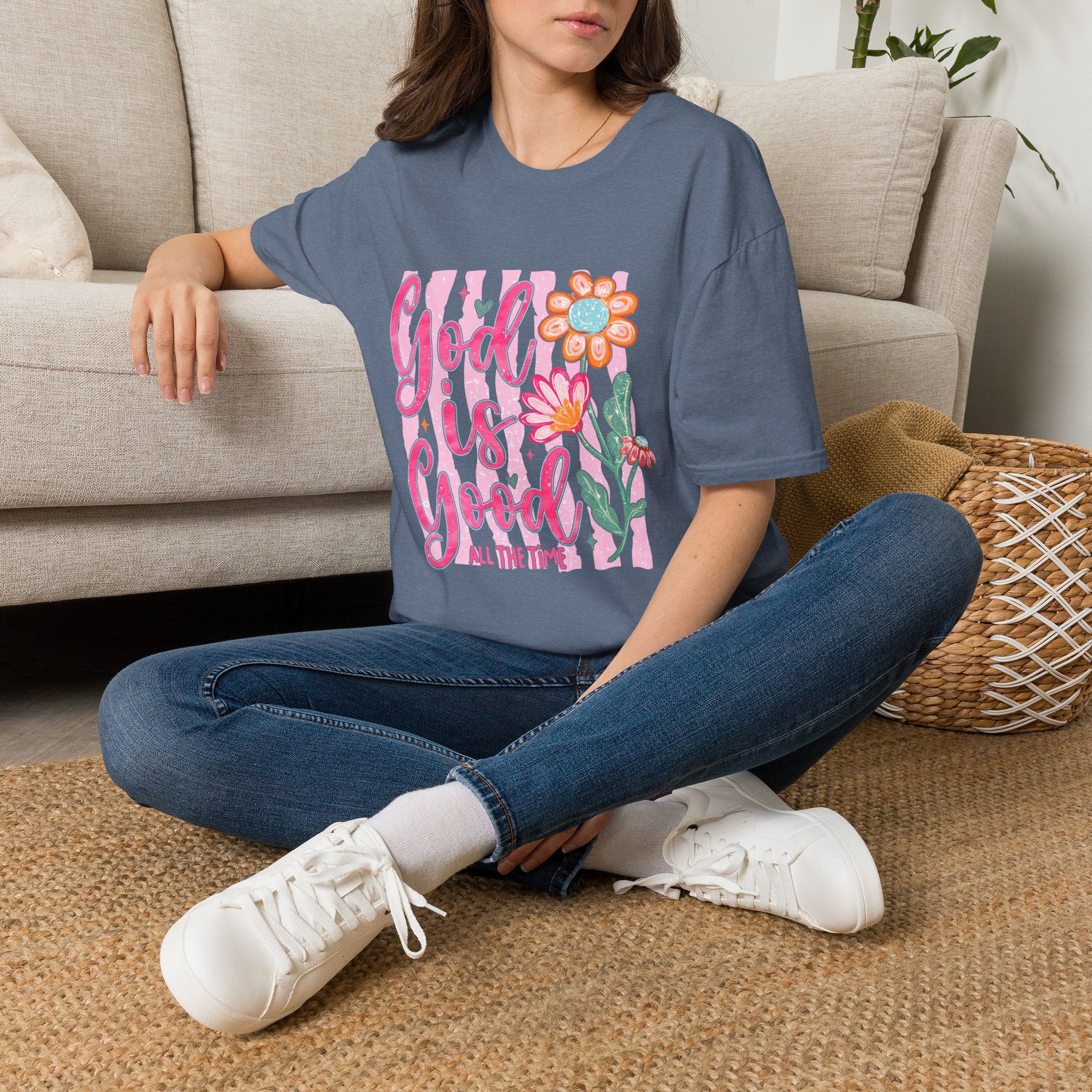 God Is Good Floral T‑Shirt — Inspirational Christian Tee