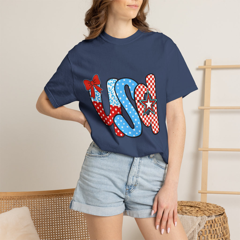 USA Patriotic T-Shirt — Red White & Blue Stars and Stripes Graphic