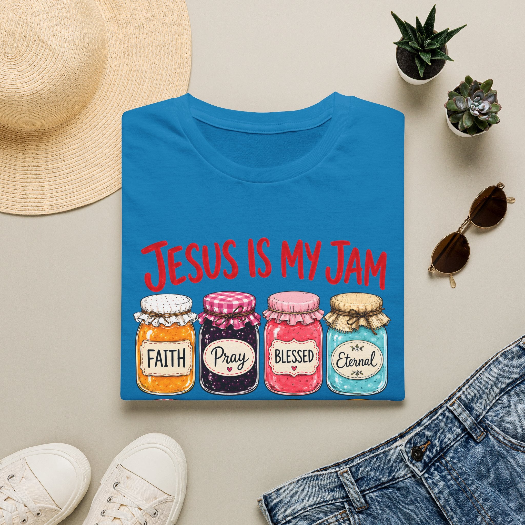 Jesus Is My Jam T-Shirt — Faith & Blessed Jam Jar Graphic Christian Tee