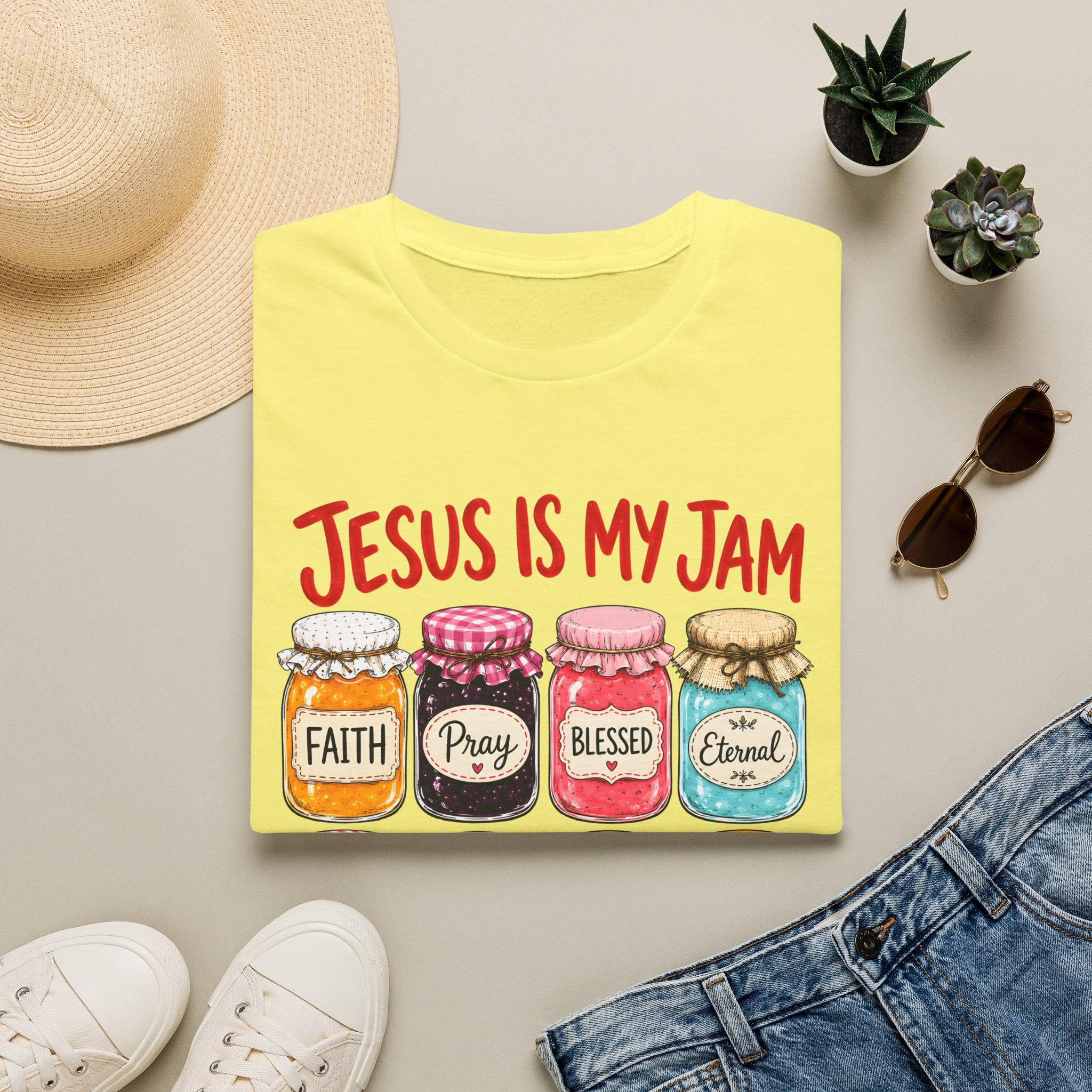 Jesus Is My Jam T-Shirt — Faith & Blessed Jam Jar Graphic Christian Tee