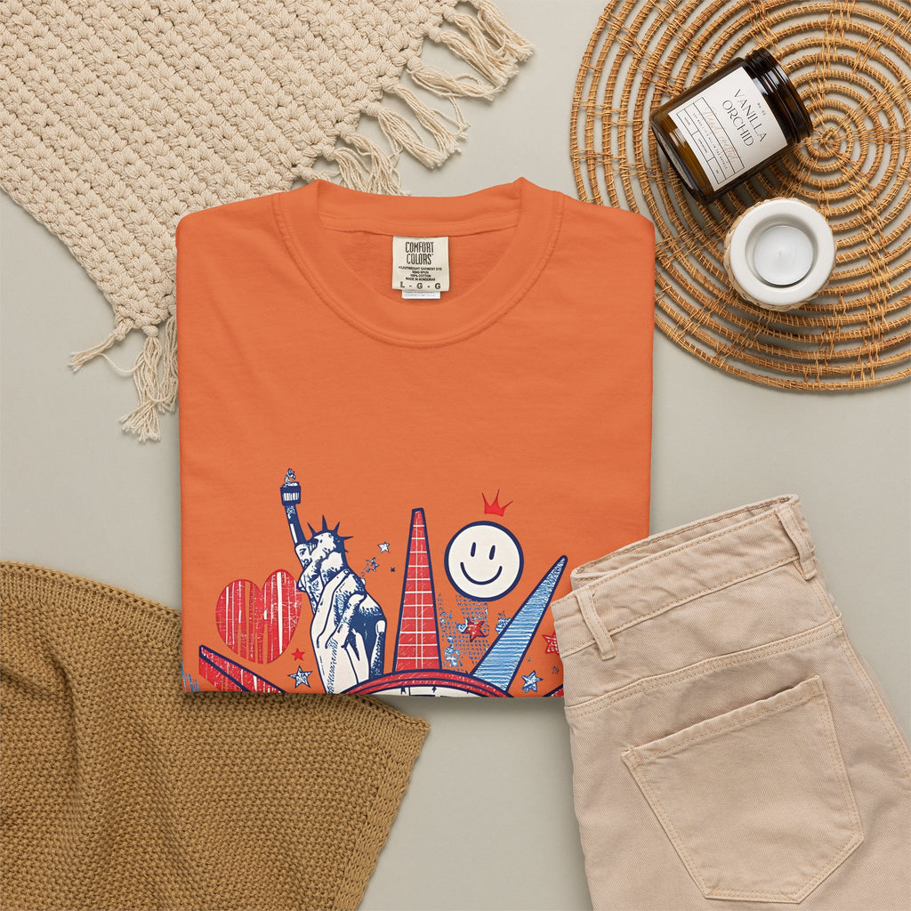 America Graphic T-Shirt — Patriotic Statue of Liberty 4th of July Tee