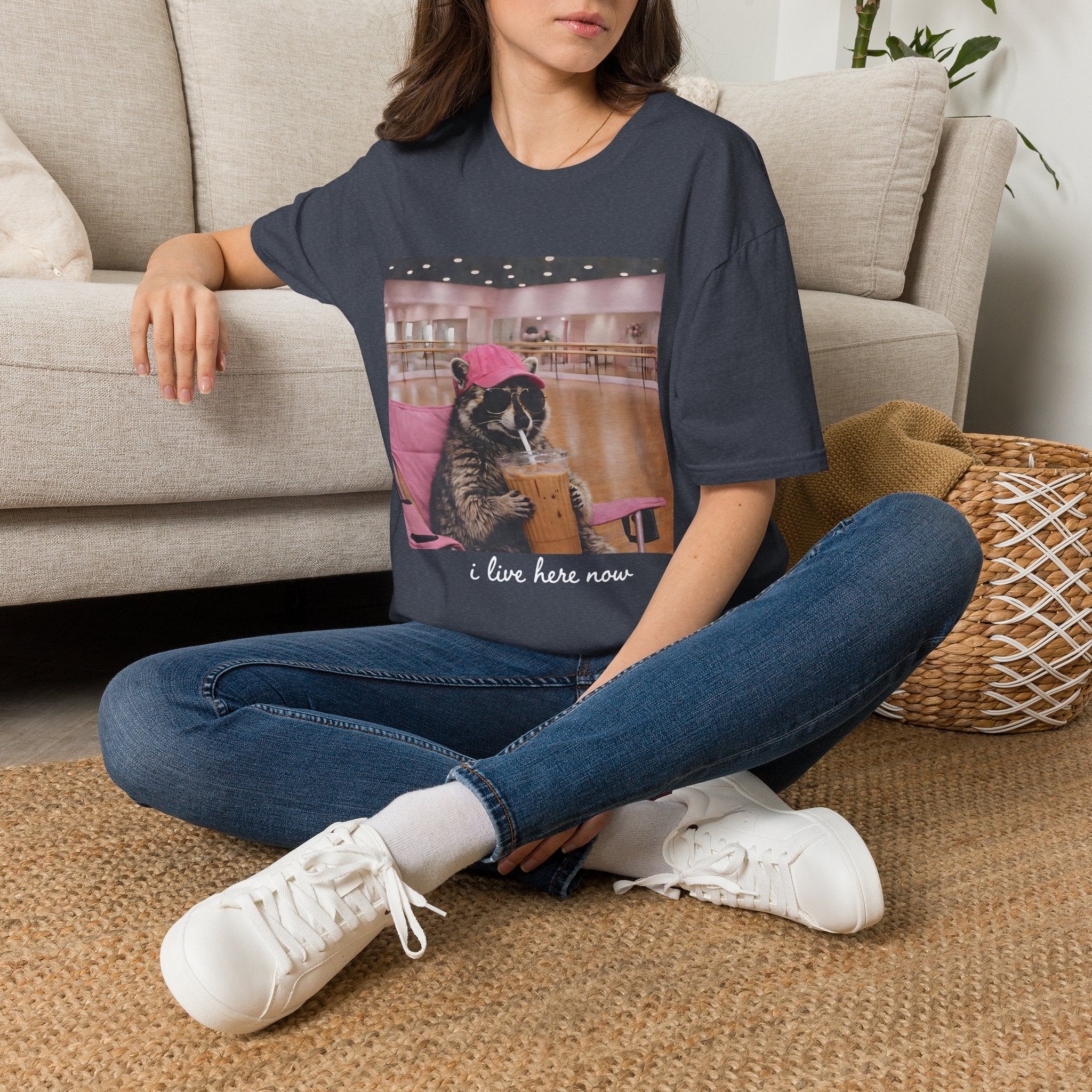 T-Shirt — Cute Dance Mom Graphic Tee ("I Live Here Now")