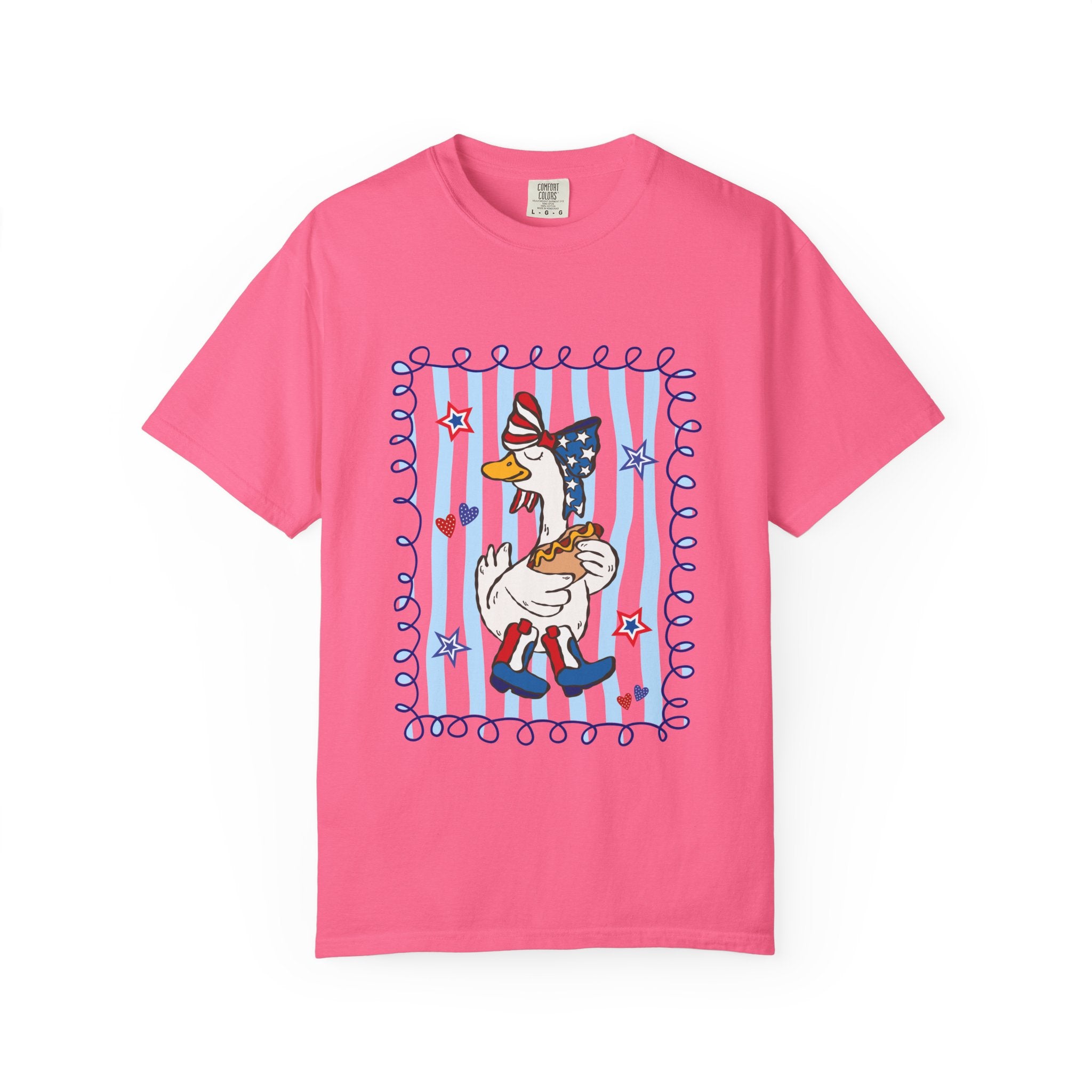 Patriotic Goose Graphic T-Shirt — "Proud Mama" Americana Tee