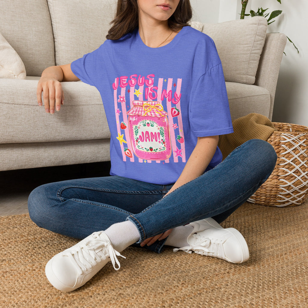 Jesus Is My Jam T‑Shirt — Cute Pink Faith Graphic Tee