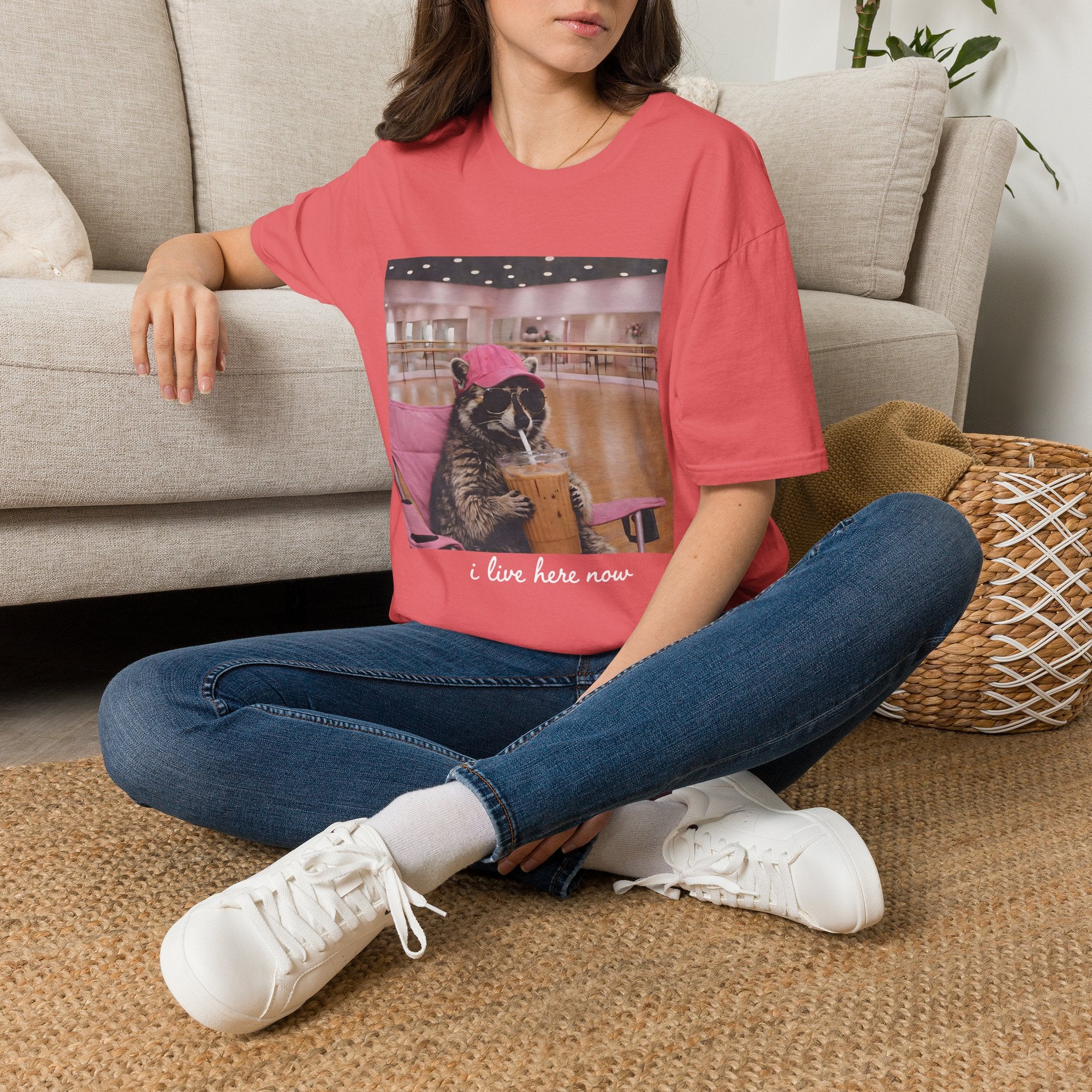 T-Shirt — Cute Dance Mom Graphic Tee ("I Live Here Now")