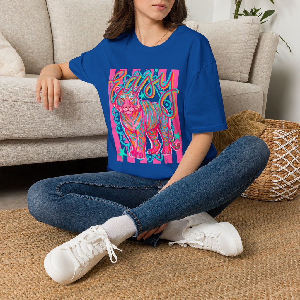 Easy Tiger T-Shirt — Colorful Retro Neon Tiger Graphic
