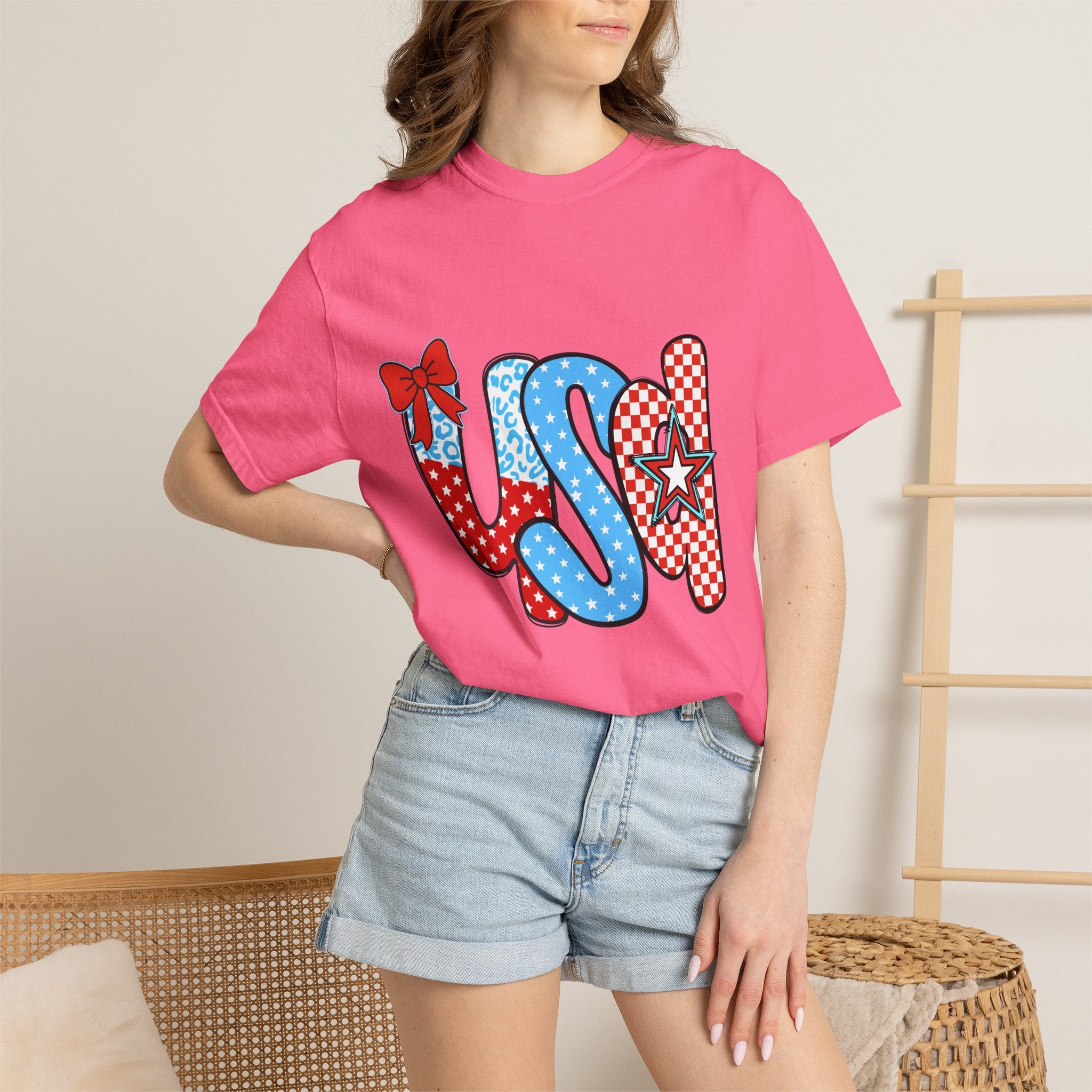 USA Patriotic T-Shirt — Red White & Blue Stars and Stripes Graphic