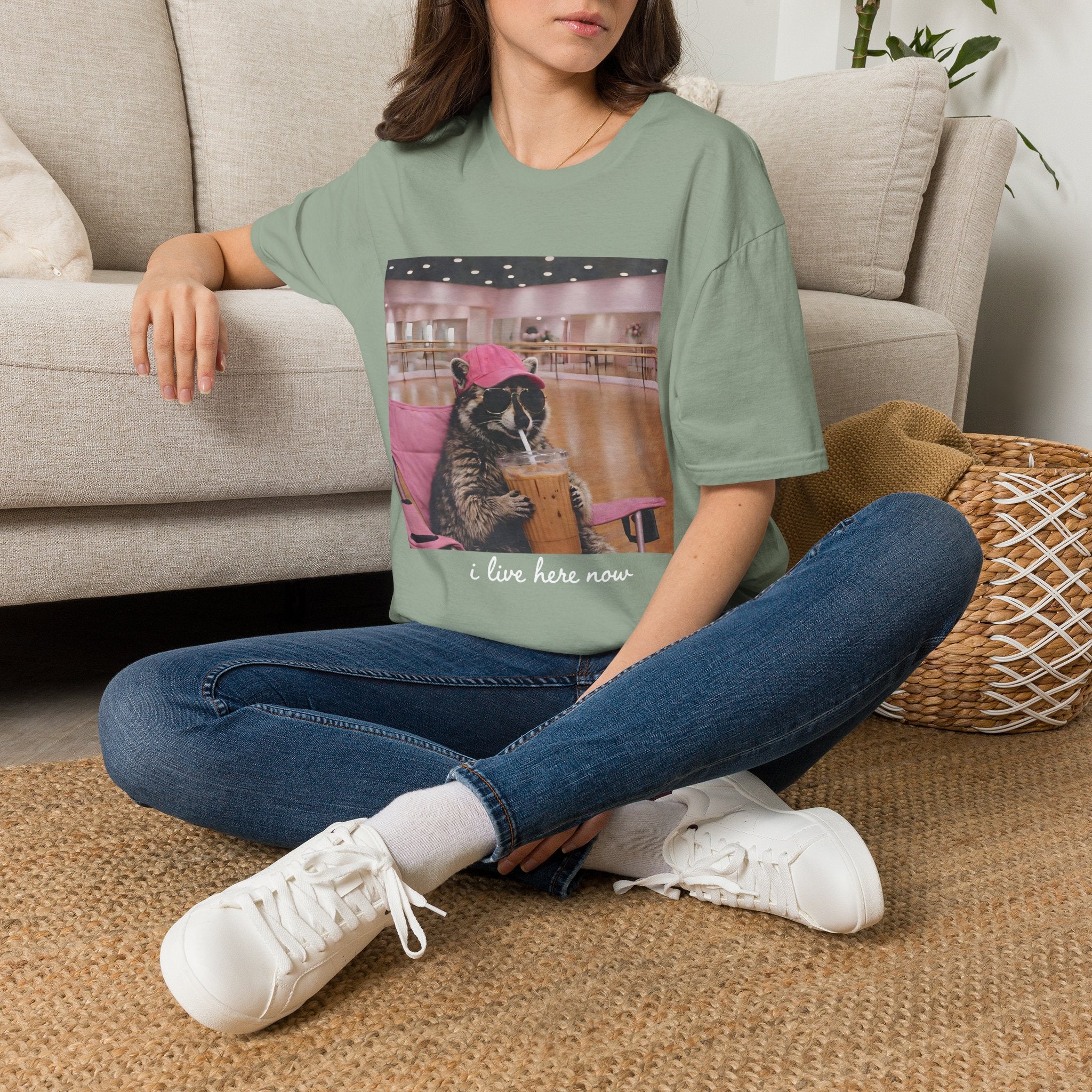 T-Shirt — Cute Dance Mom Graphic Tee ("I Live Here Now")