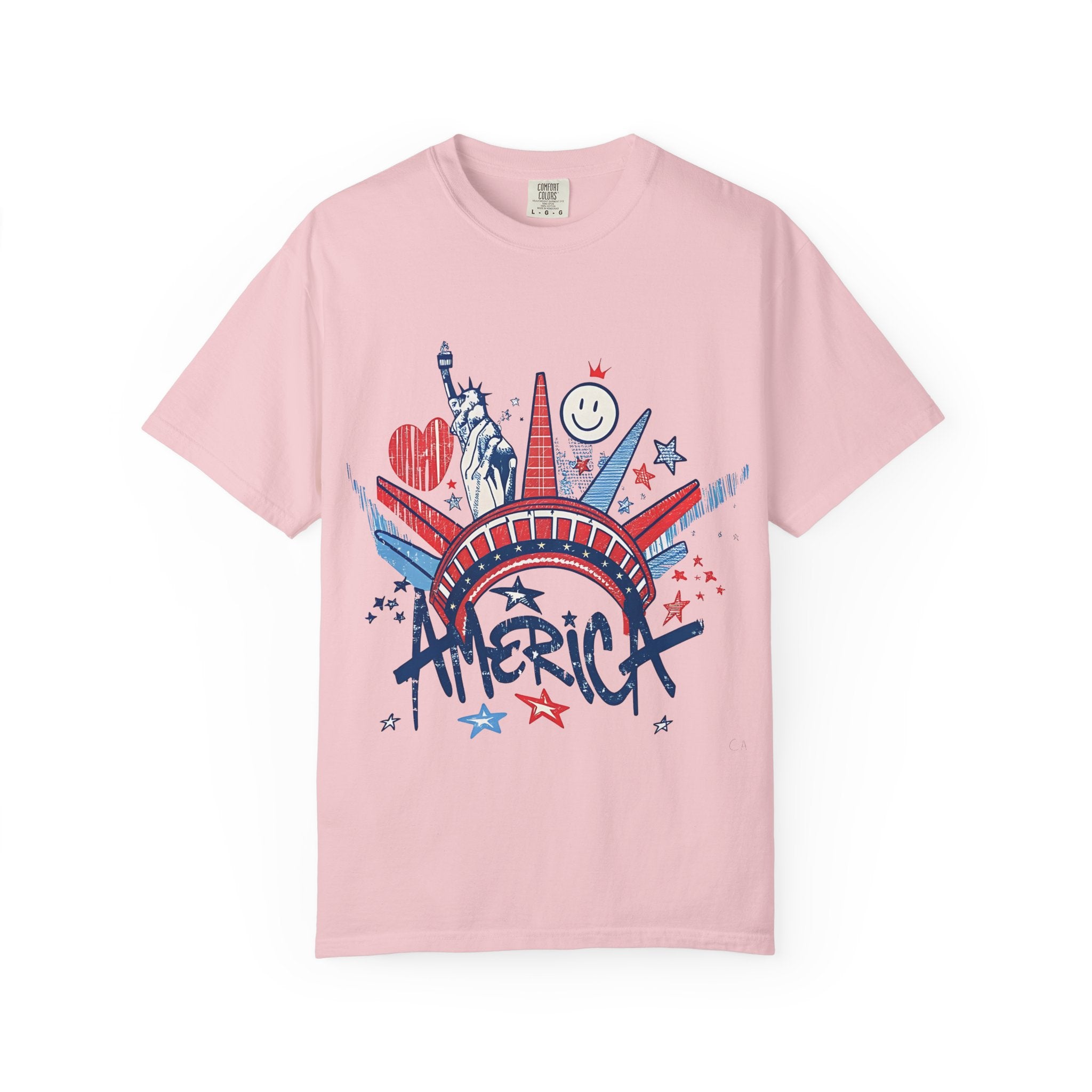 America Graphic T-Shirt — Patriotic Statue of Liberty 4th of July Tee