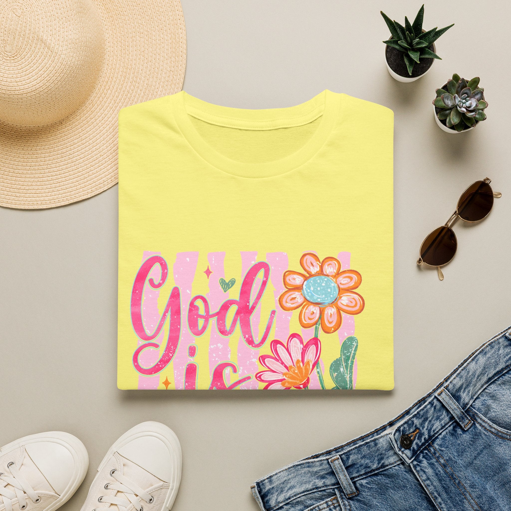 God Is Good Floral T‑Shirt — Inspirational Christian Tee