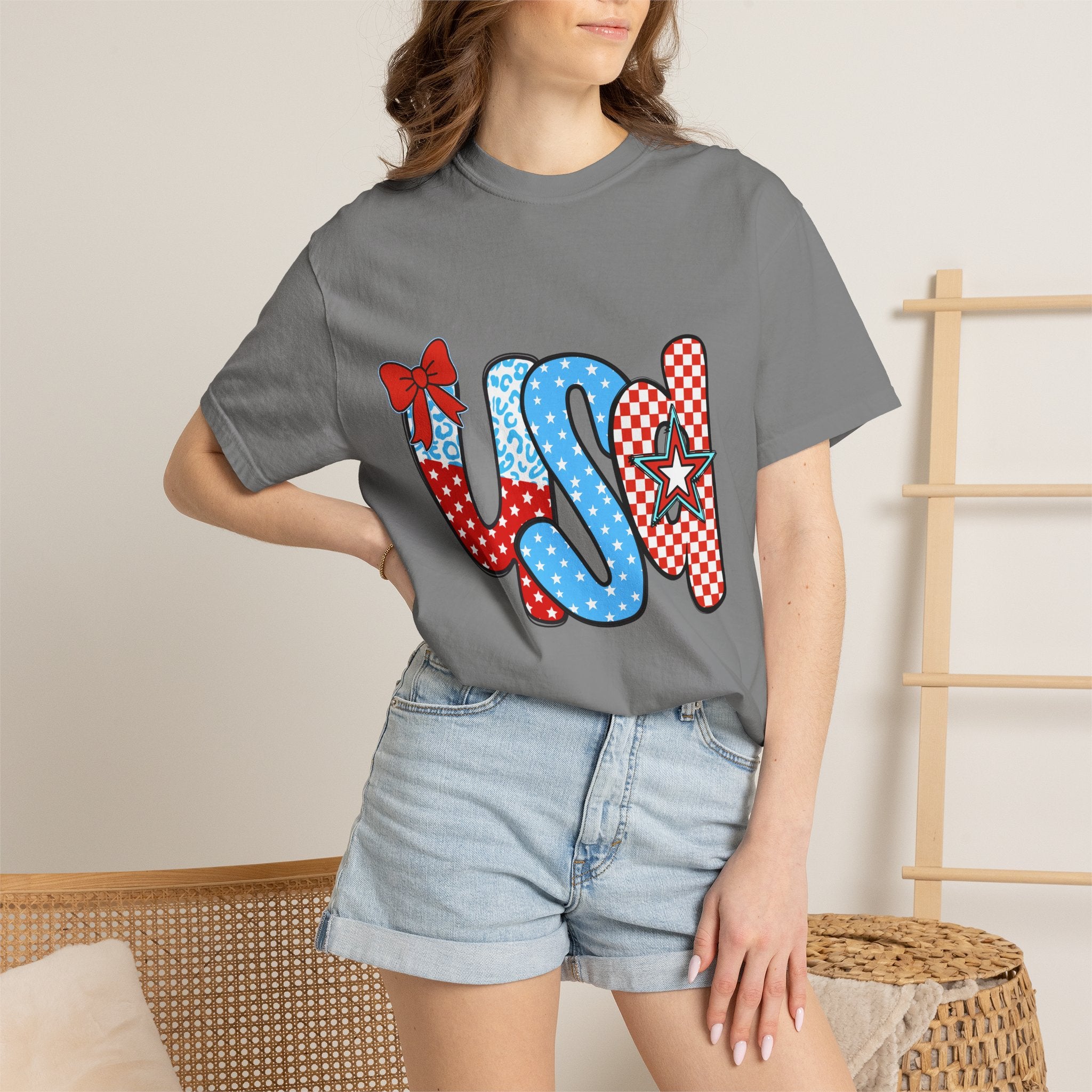 USA Patriotic T-Shirt — Red White & Blue Stars and Stripes Graphic
