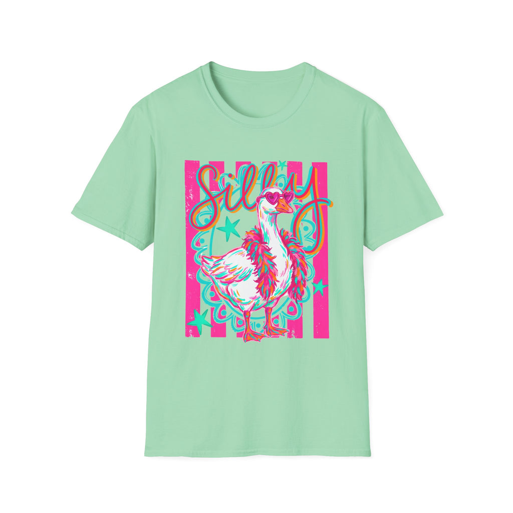 Silly Goose T-Shirt – Playful Retro Pink Graphic Tee