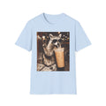 Raccoon Drinking Iced Coffee T-Shirt