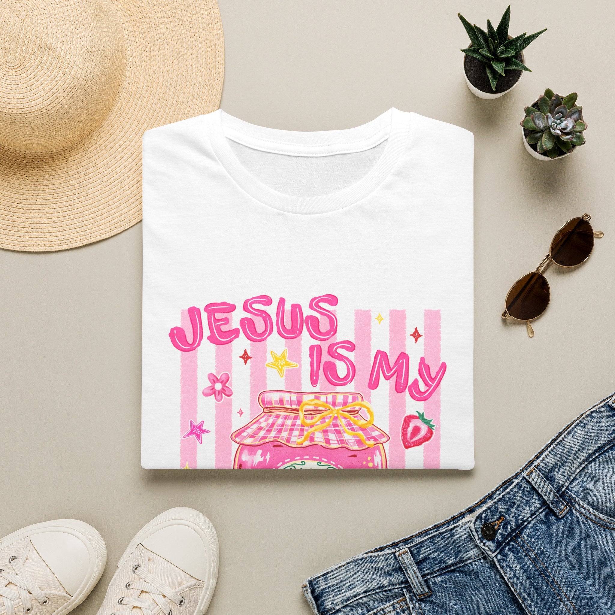 Jesus Is My Jam T‑Shirt — Cute Pink Faith Graphic Tee