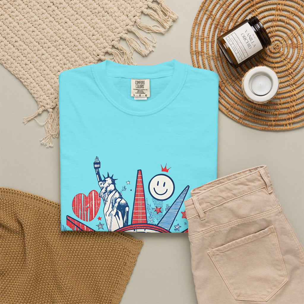 America Graphic T-Shirt — Patriotic Statue of Liberty 4th of July Tee