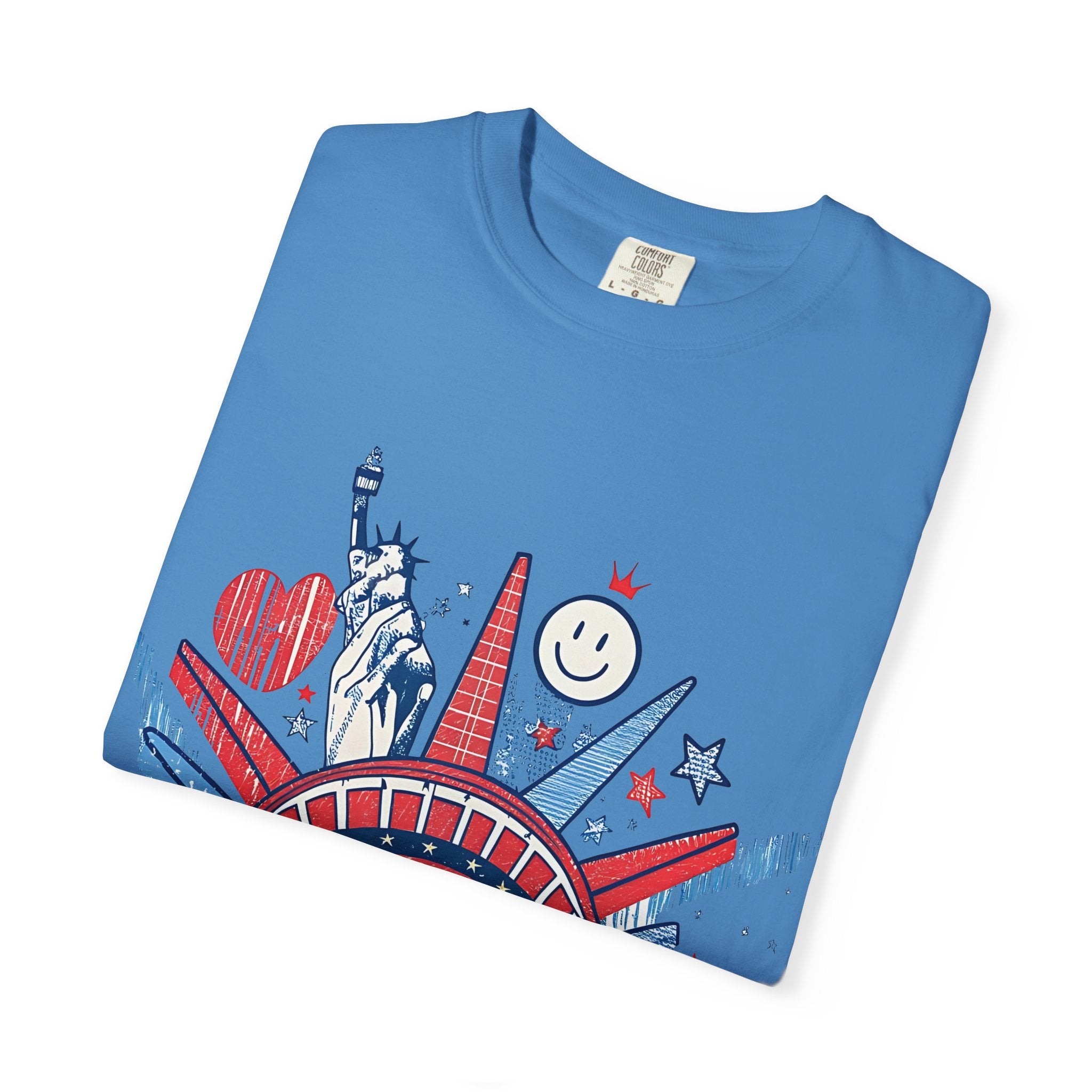 America Graphic T-Shirt — Patriotic Statue of Liberty 4th of July Tee