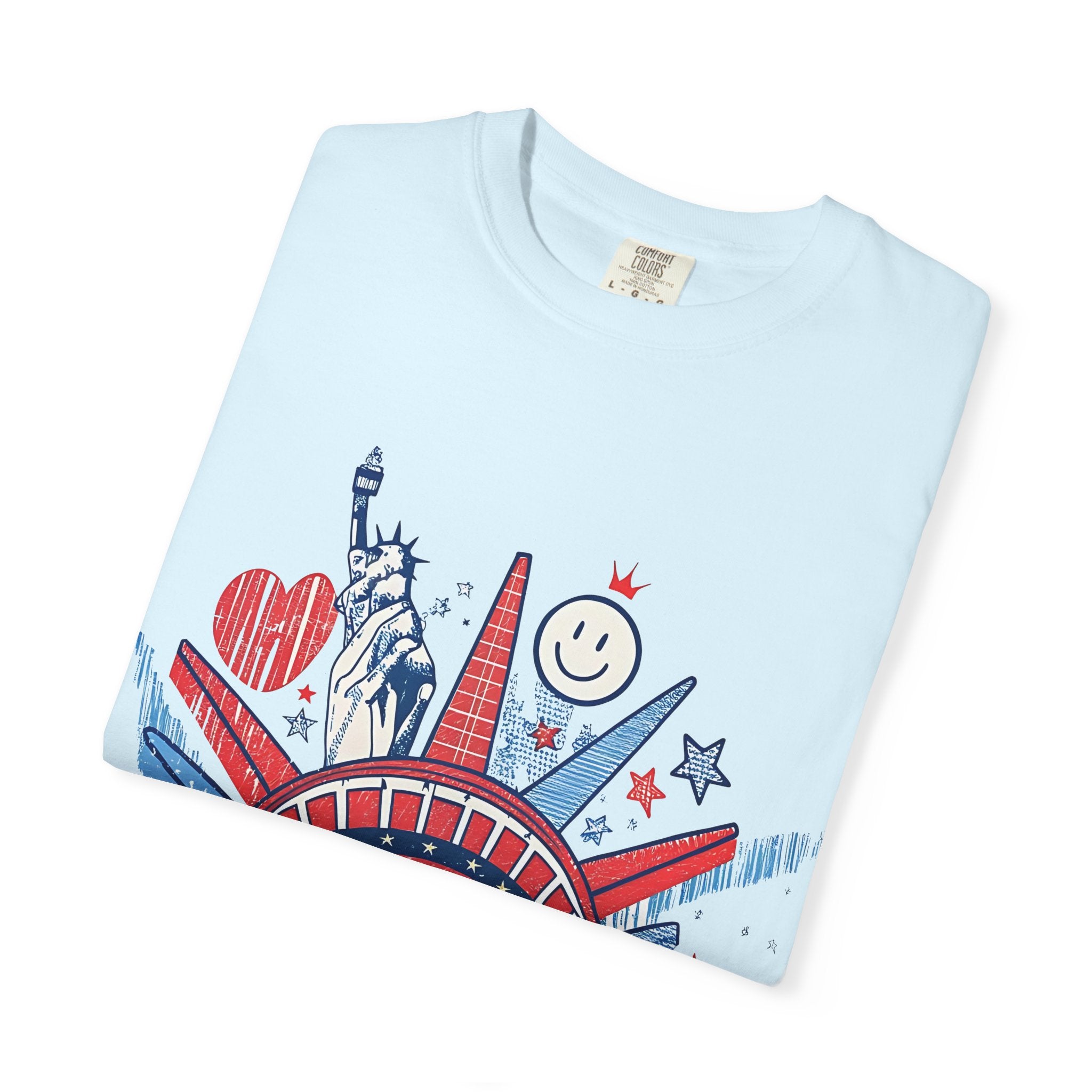 America Graphic T-Shirt — Patriotic Statue of Liberty 4th of July Tee