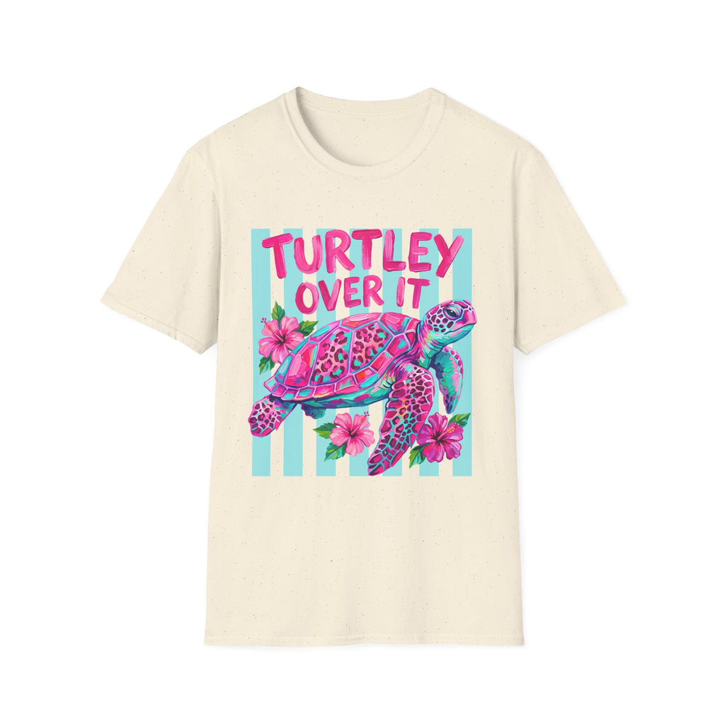 Turtley Over It T-Shirt — Tropical Pink Sea Turtle Graphic Tee