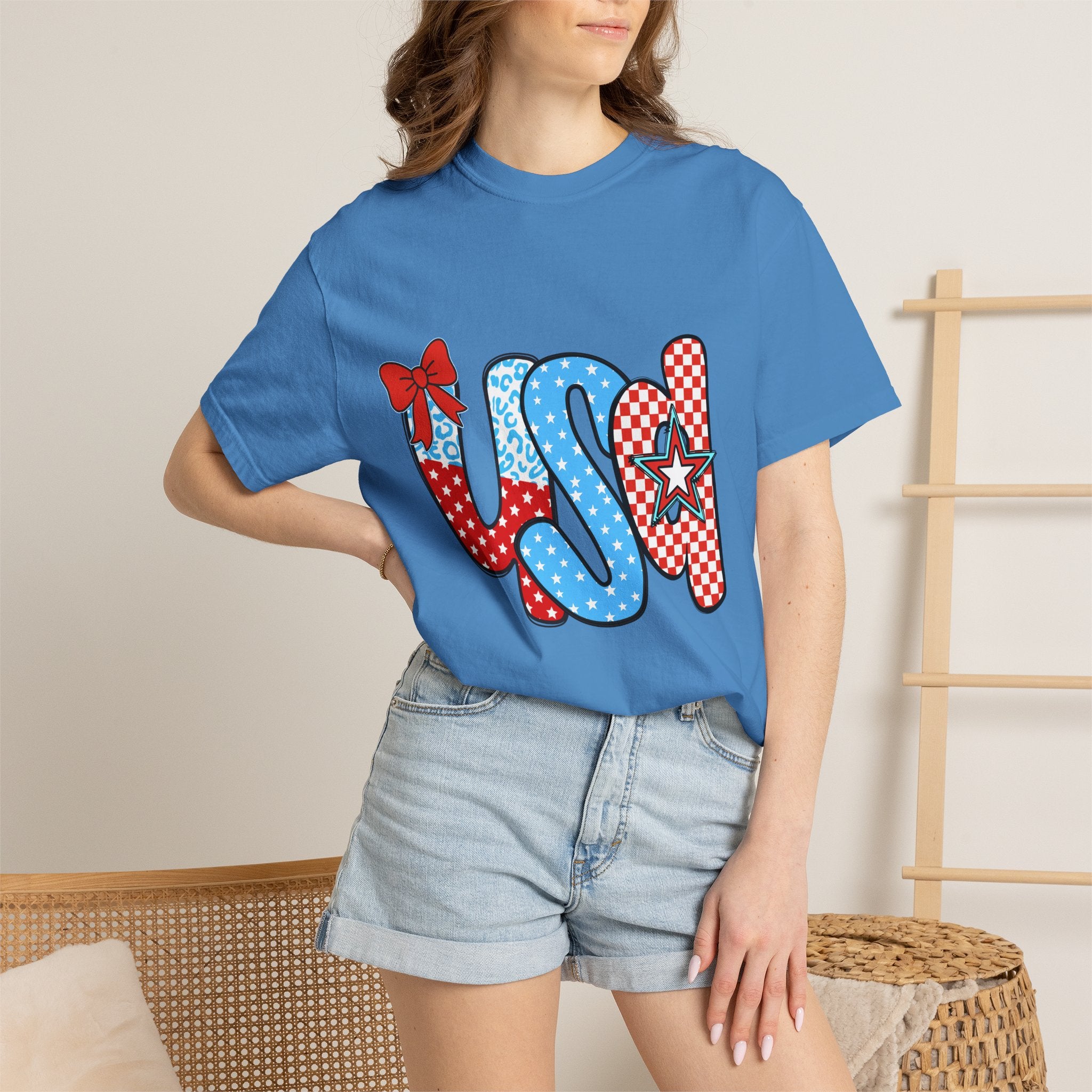 USA Patriotic T-Shirt — Red White & Blue Stars and Stripes Graphic