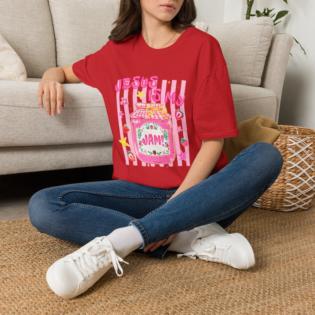 Jesus Is My Jam T‑Shirt — Cute Pink Faith Graphic Tee