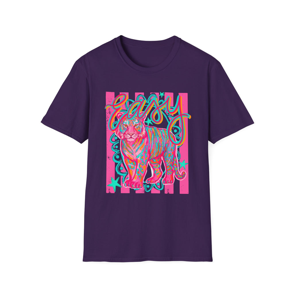 Easy Tiger T-Shirt — Colorful Retro Neon Tiger Graphic