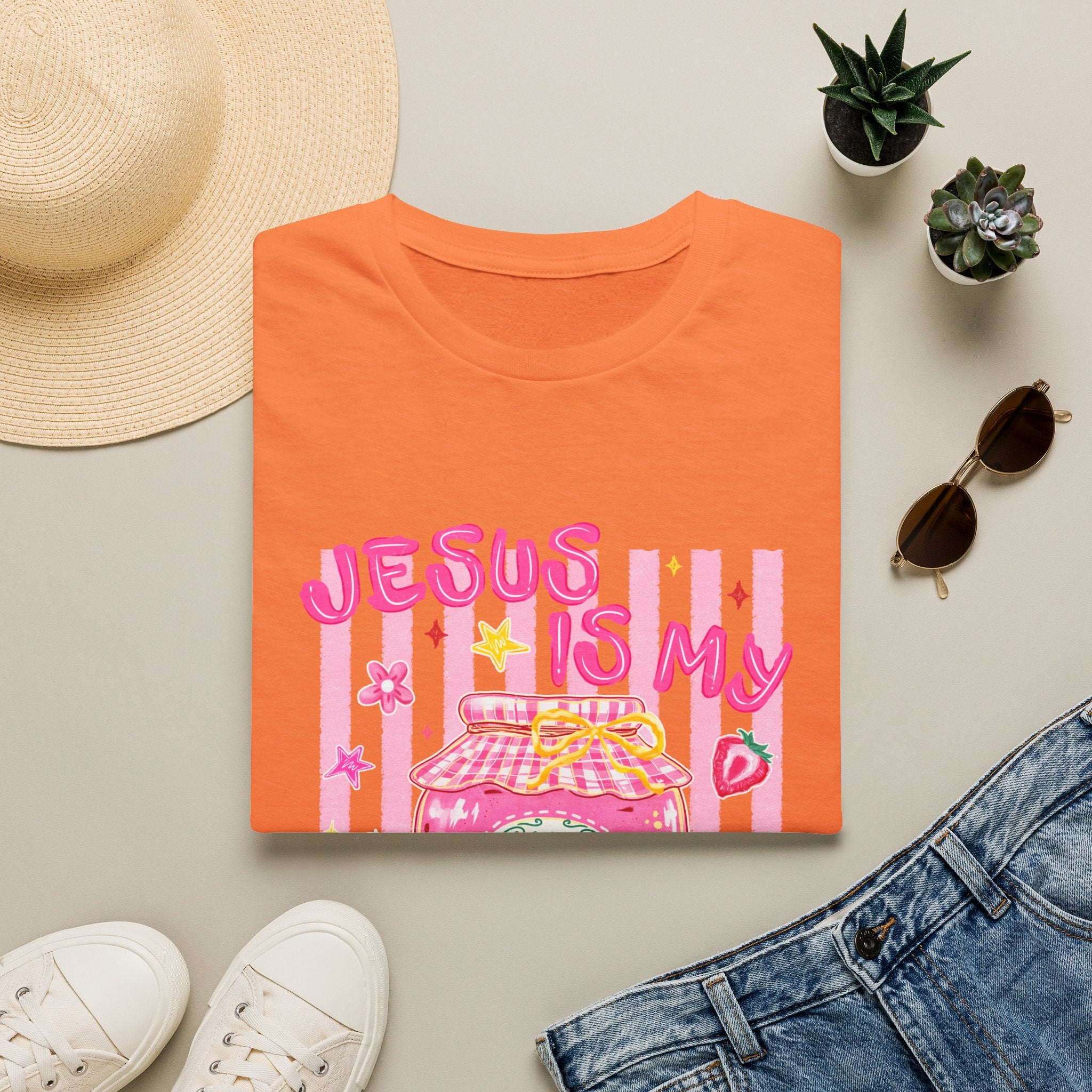 Jesus Is My Jam T‑Shirt — Cute Pink Faith Graphic Tee