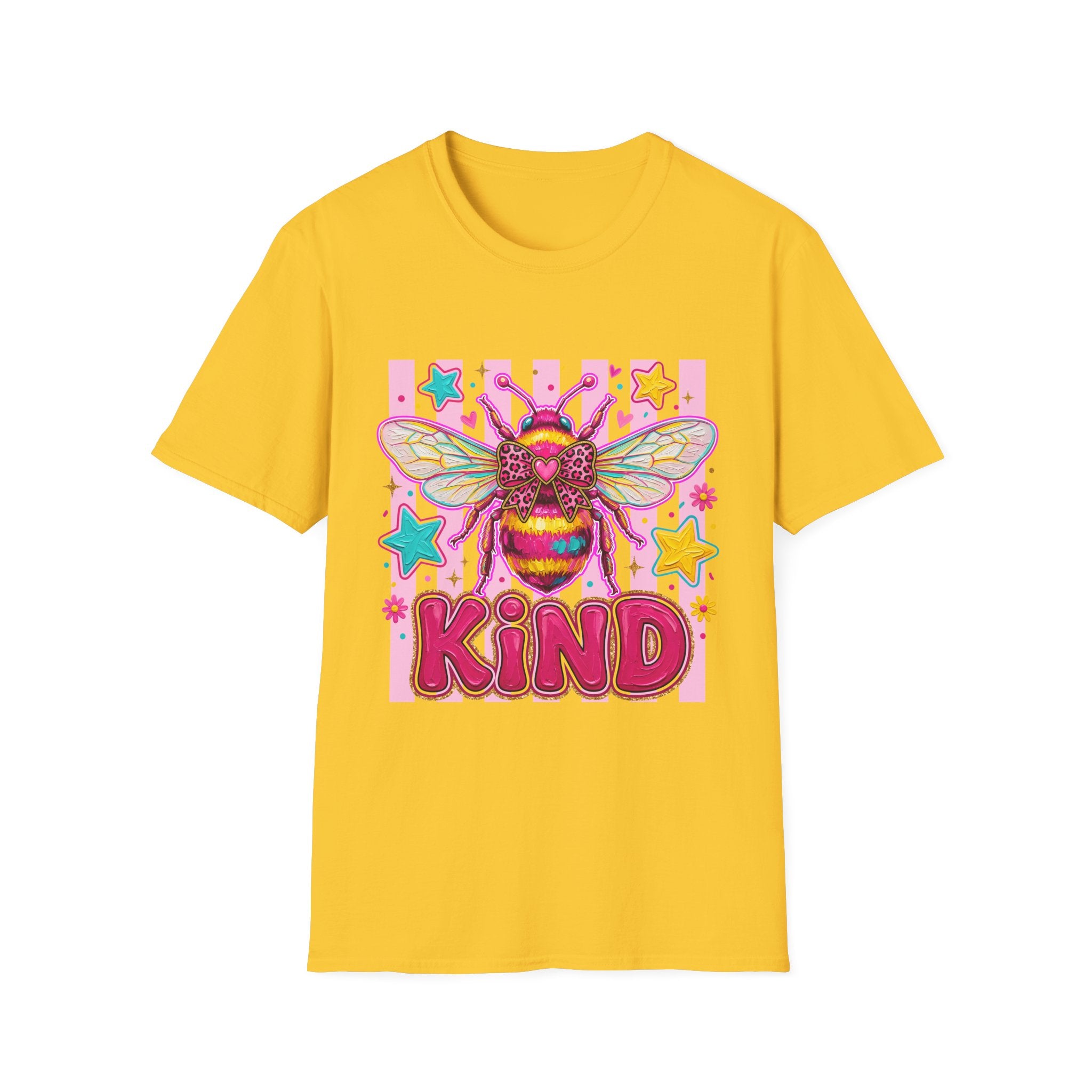 Kind Bee T-Shirt — Colorful Cute Bee Graphic Tee for Women & Teens