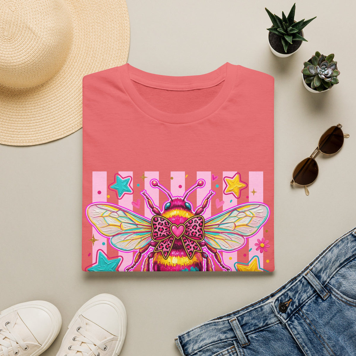 Kind Bee T-Shirt — Colorful Cute Bee Graphic Tee for Women & Teens