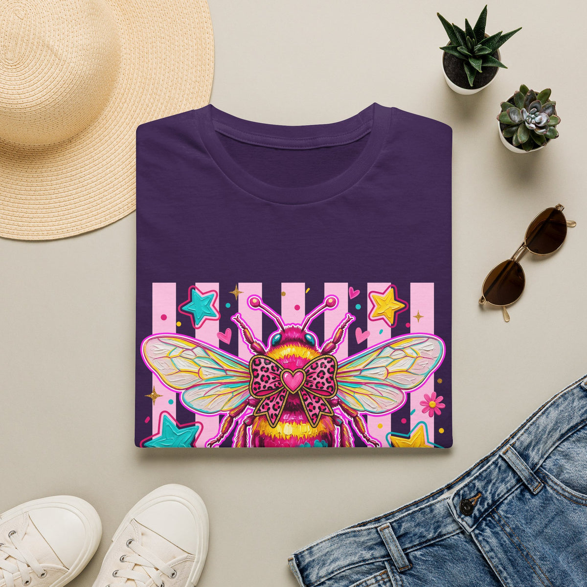 Kind Bee T-Shirt — Colorful Cute Bee Graphic Tee for Women & Teens