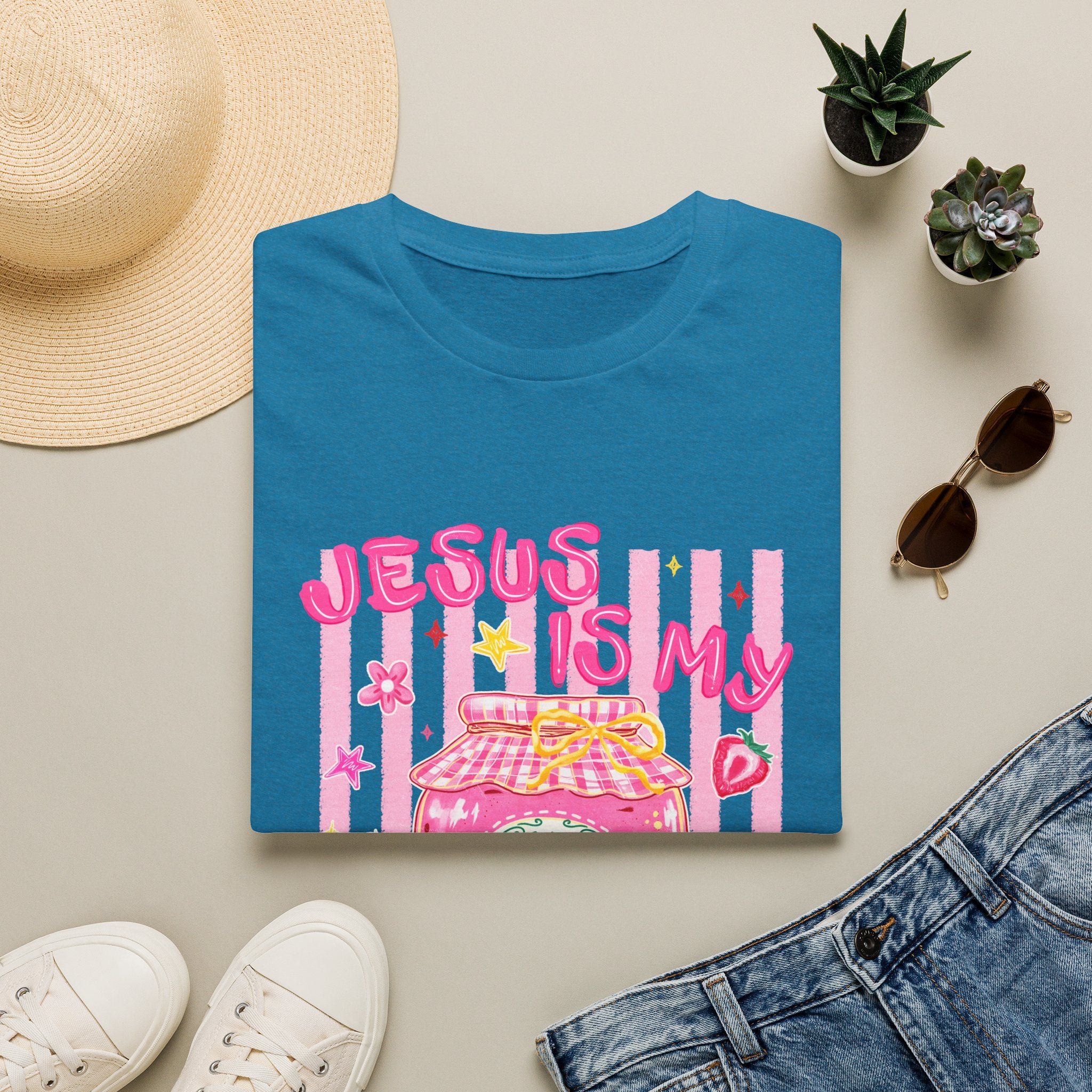 Jesus Is My Jam T‑Shirt — Cute Pink Faith Graphic Tee