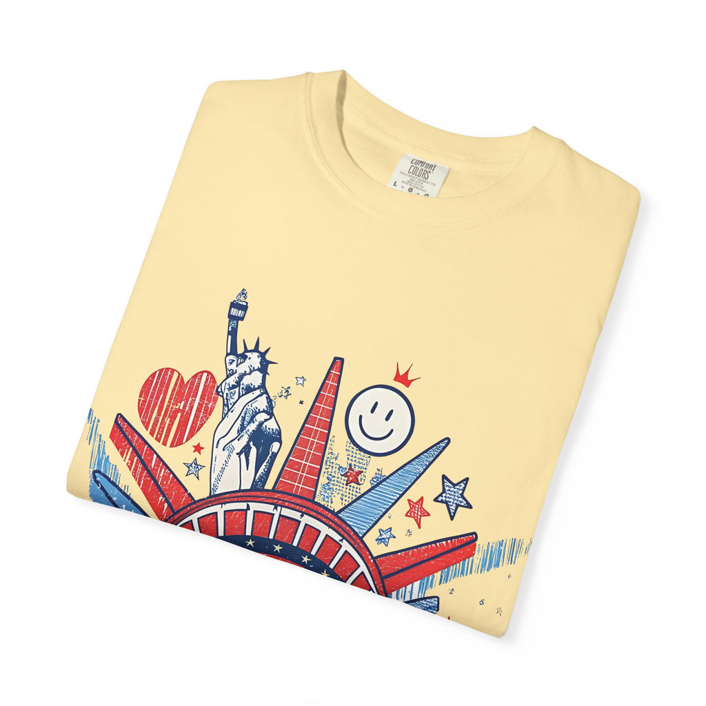 America Graphic T-Shirt — Patriotic Statue of Liberty 4th of July Tee